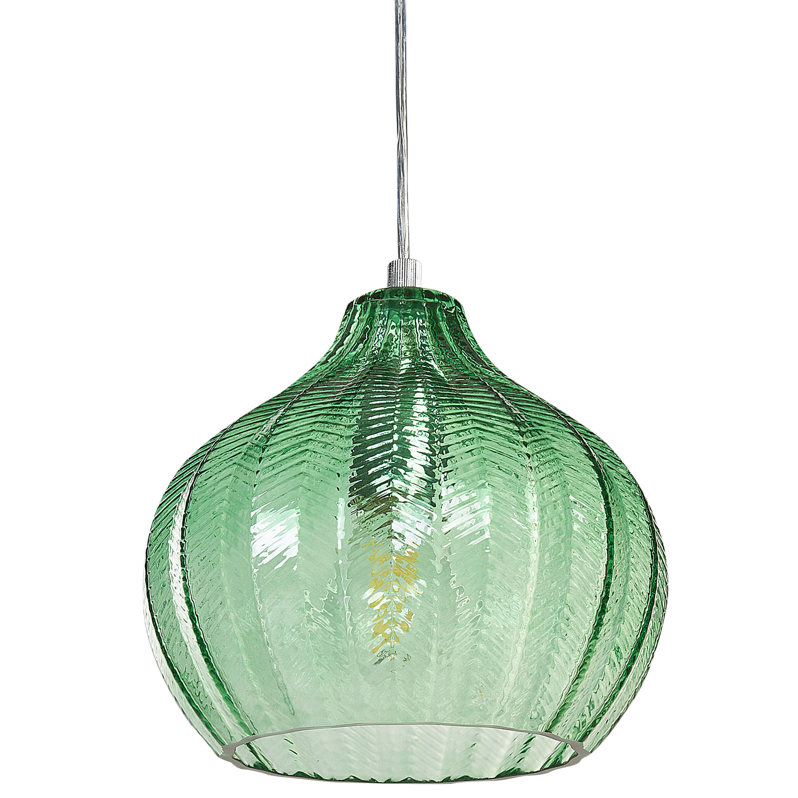 BELIANI Hanglamp glas groen KEILA