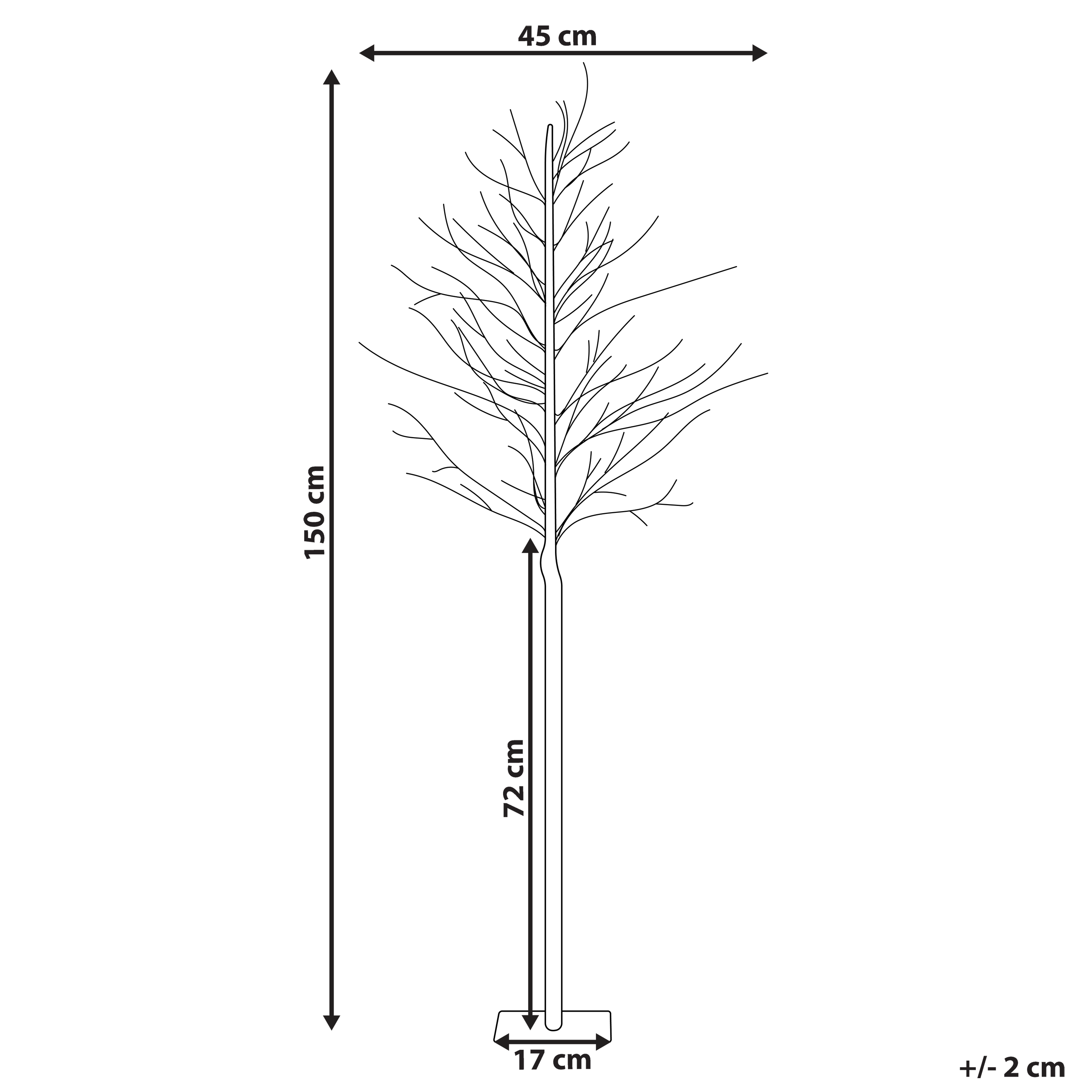 Dekoracja ogrodowa LED choinka 150 cm czarna IKOLA