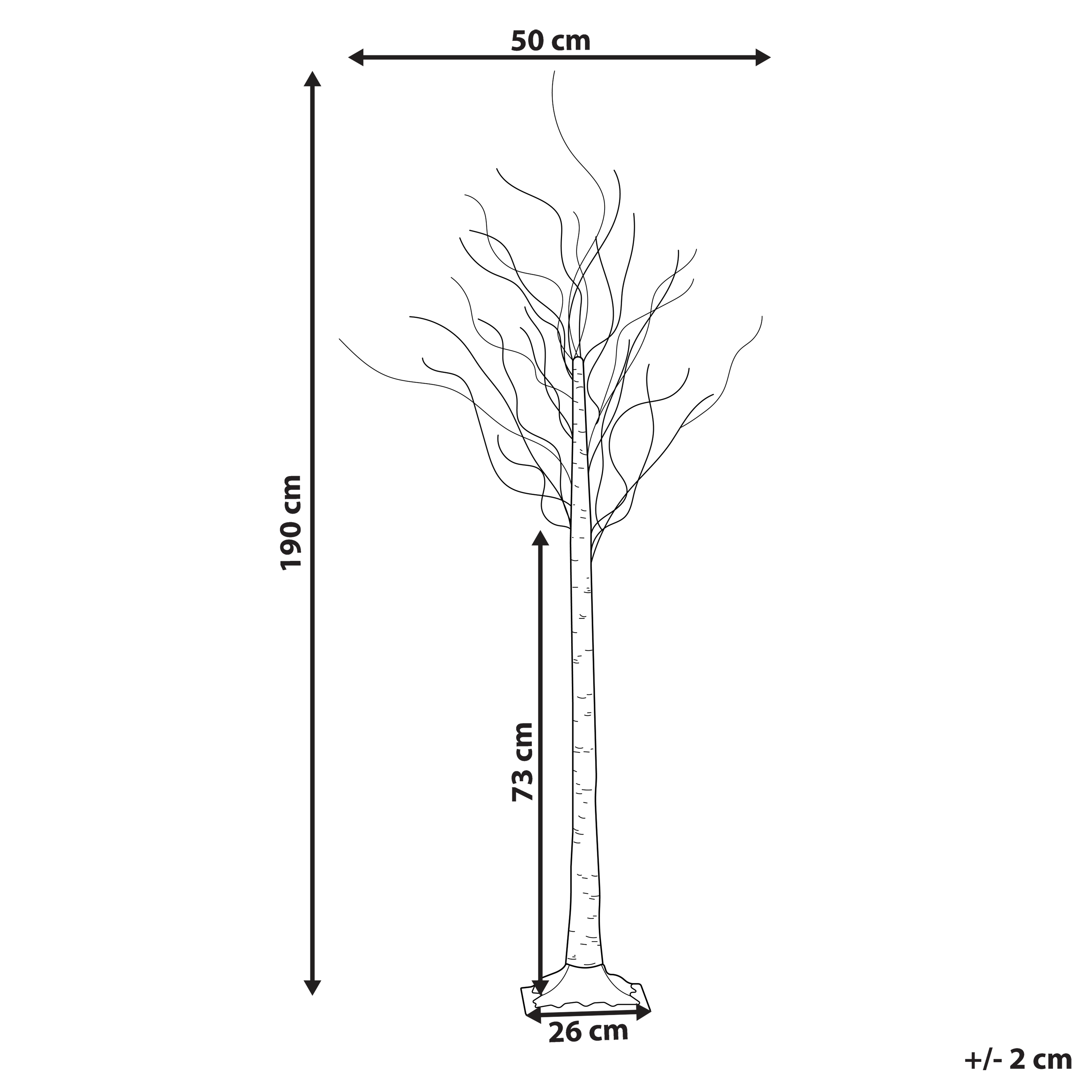 Dekoracja ogrodowa LED choinka 190 cm biała LAPPI