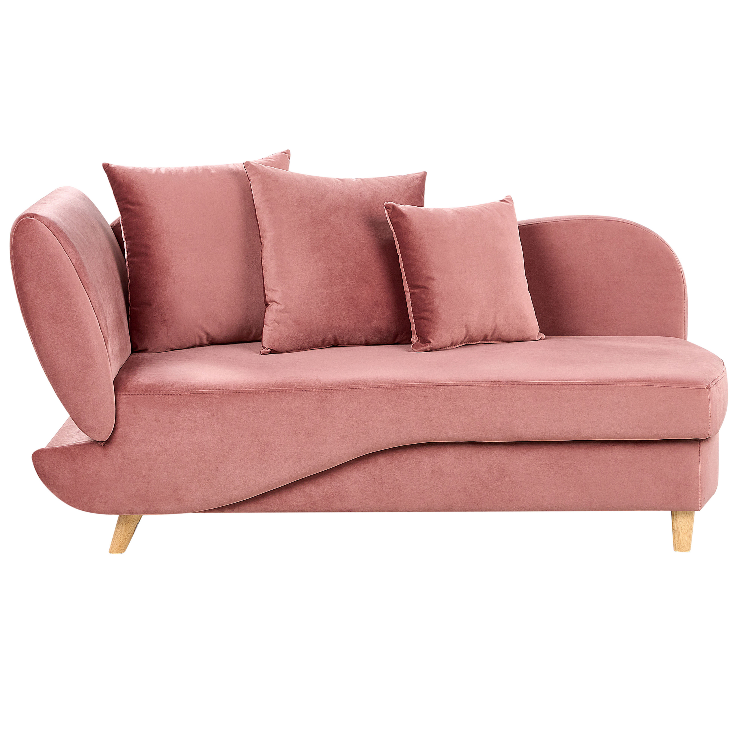 BELIANI Chaise longue fluweel roze linkszijdig MERI II