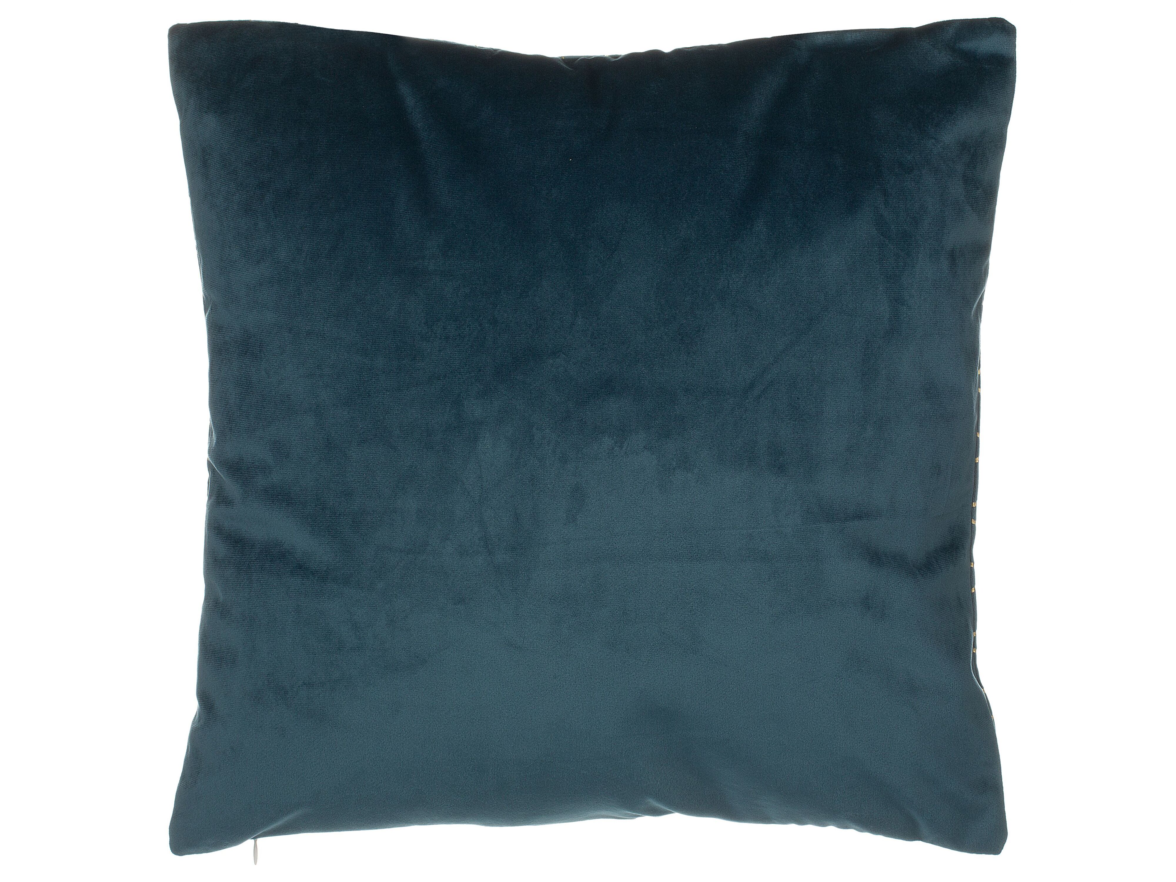 2 welurowe poduszki dekoracyjne w liście 45 x 45 cm niebieskie FREESIA