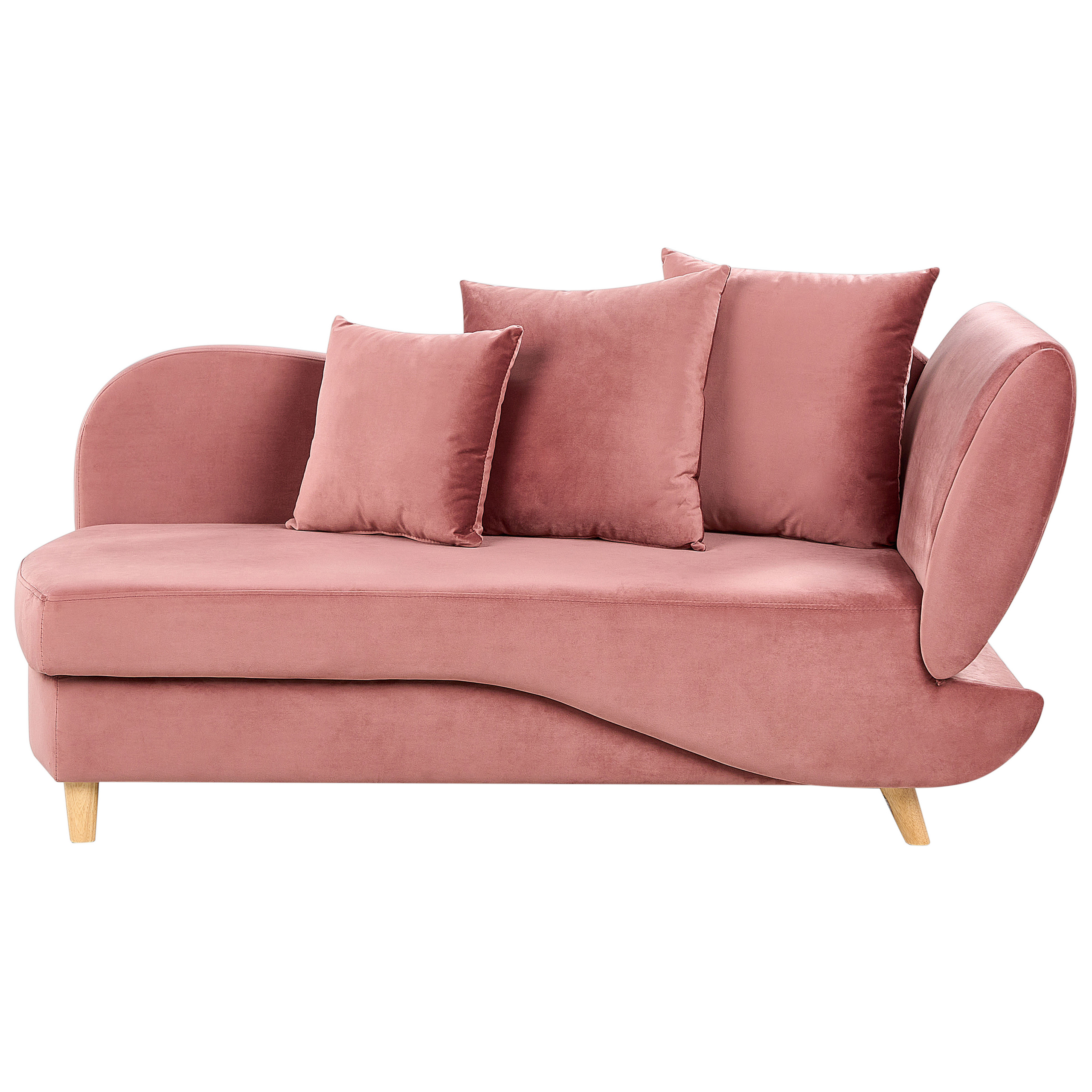BELIANI Chaise longue fluweel roze rechtszijdig MERI II
