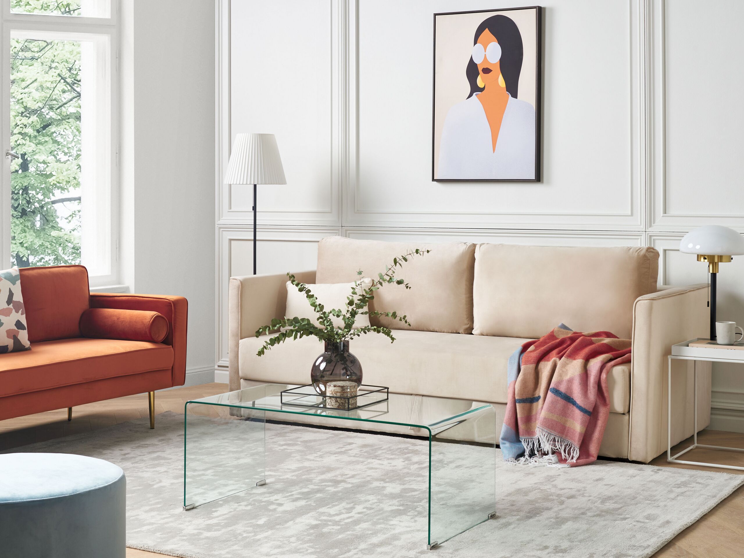 Sofá-cama veludo creme 3 lugares compartimento de armazenamento almofadas removíveis moderno