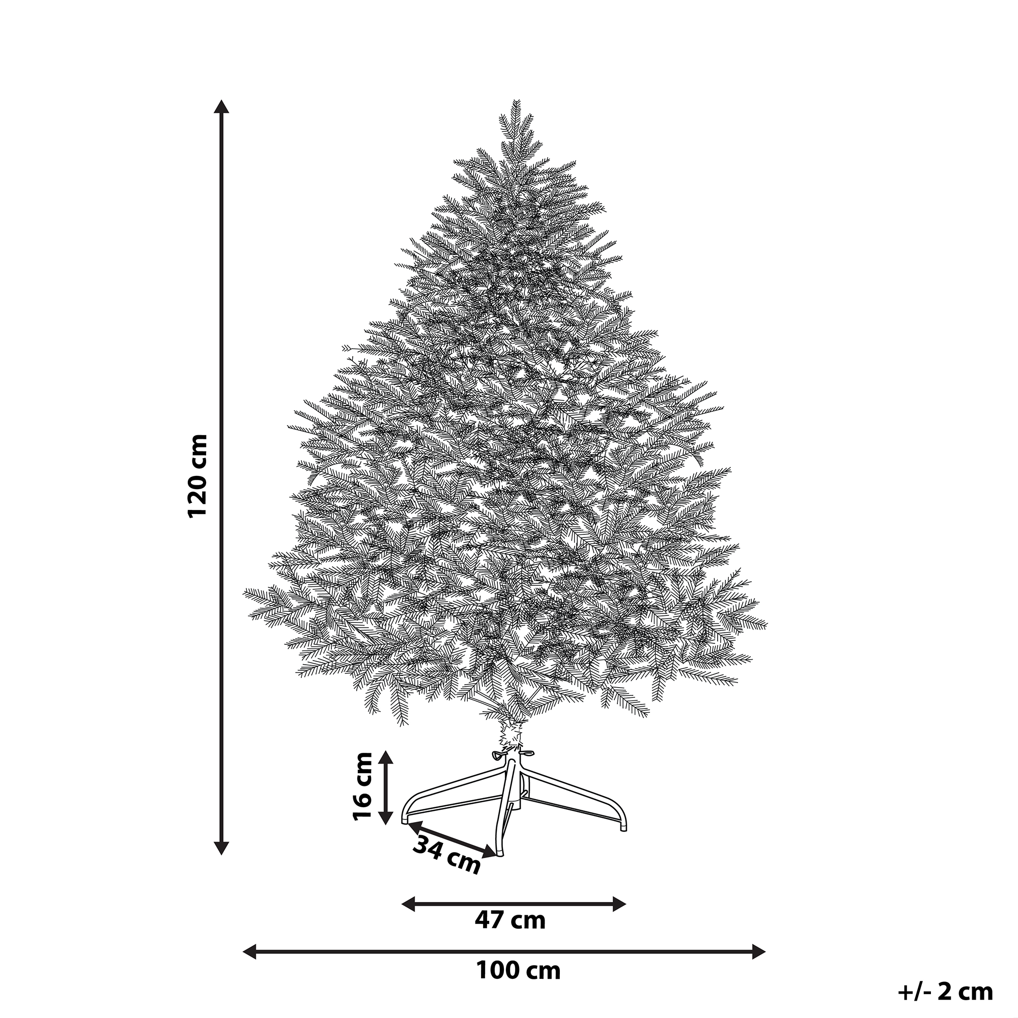 Ośnieżona sztuczna choinka 120 cm biała MASALA