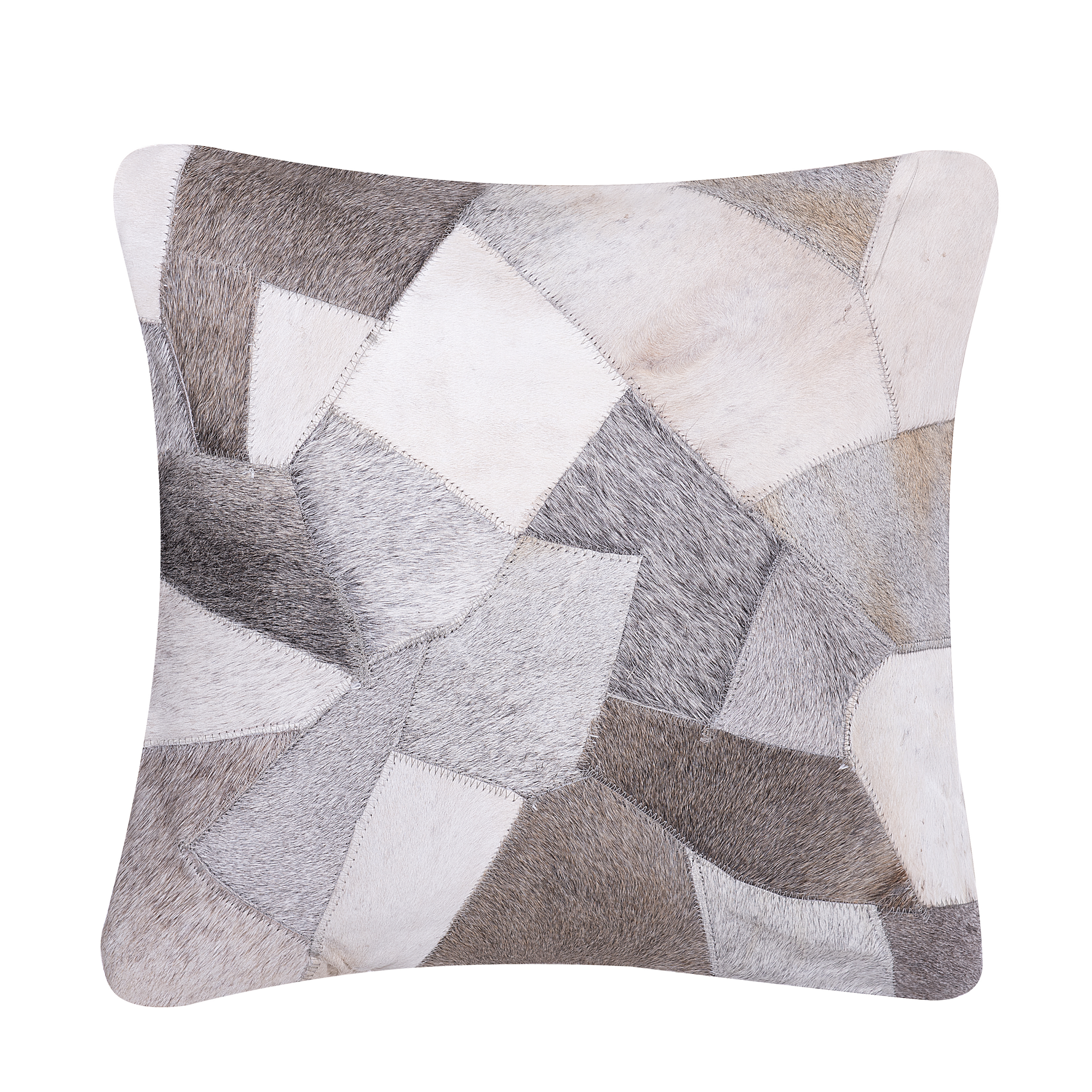Sierkussen Leer Grijs NEELOOR 45 x 45 cm