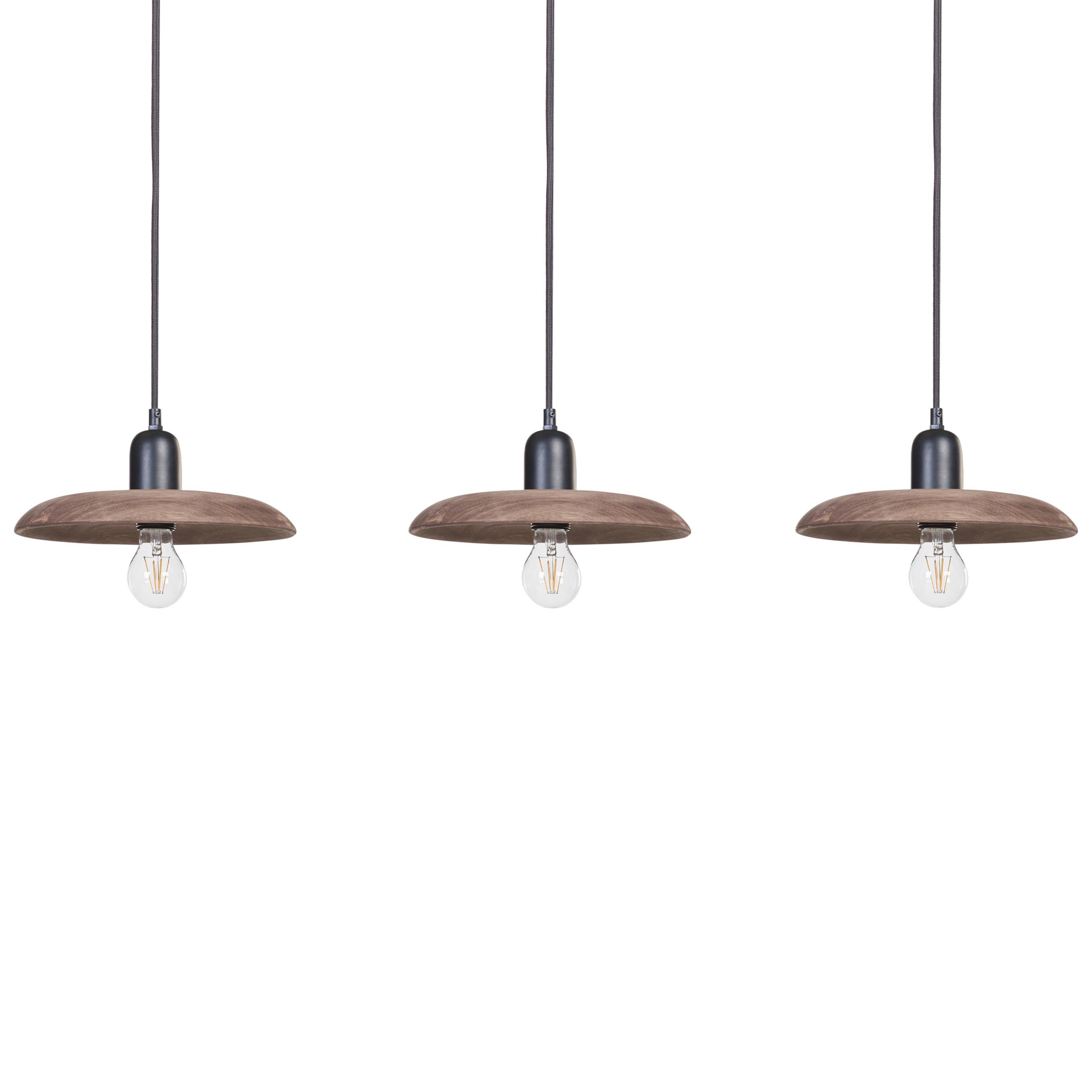 Hanglamp 3 lichten hout donkerbruin MANJEERA