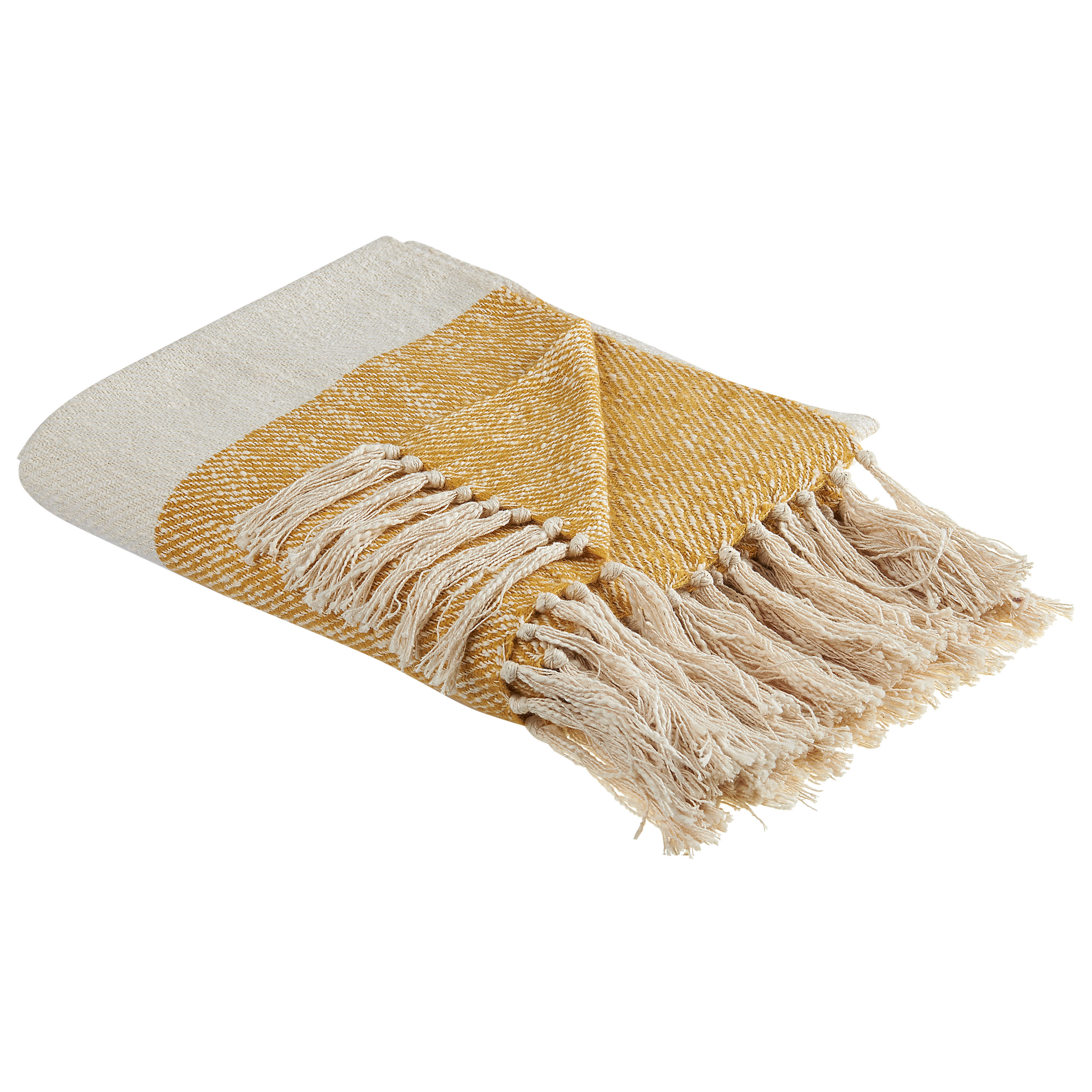 Deken beige/oranje 130 x 170 cm SALME