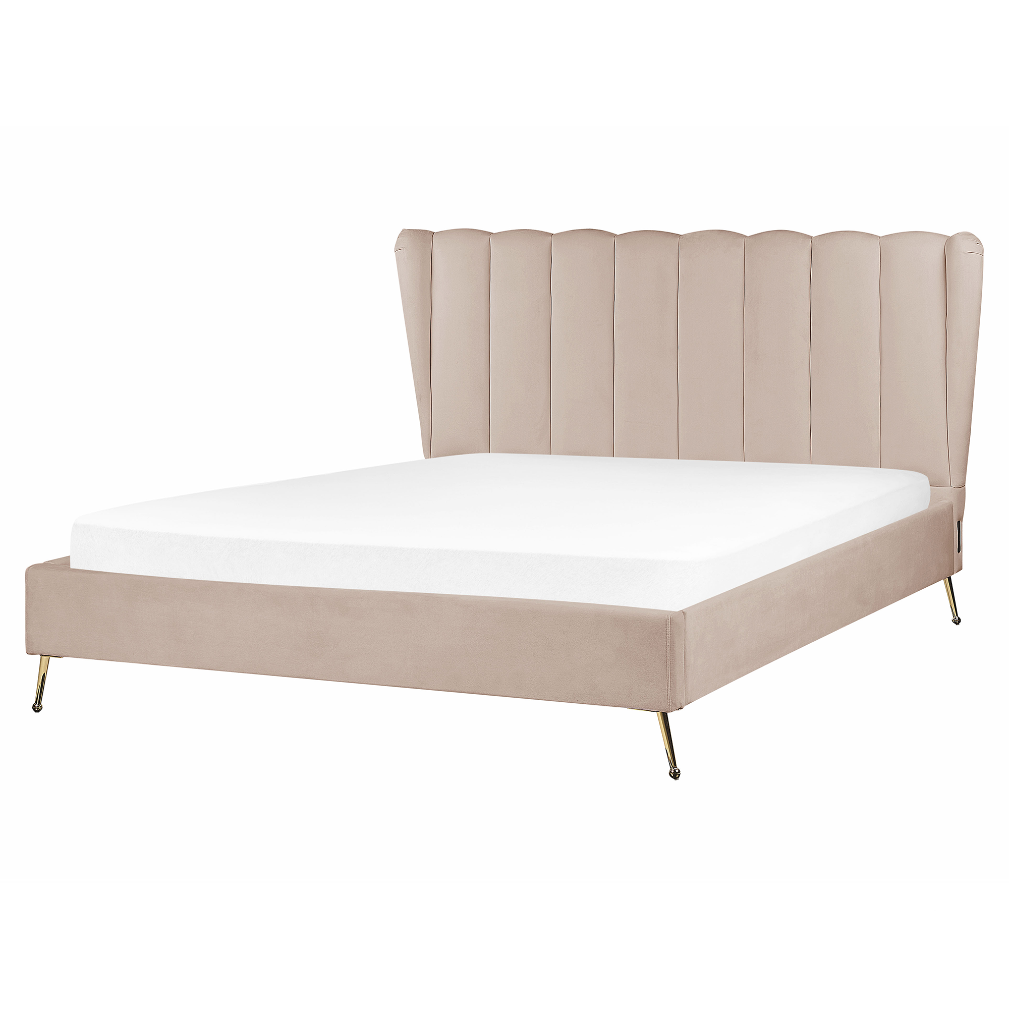 Bed fluweel taupe 160 x 200 cm MIRIBEL