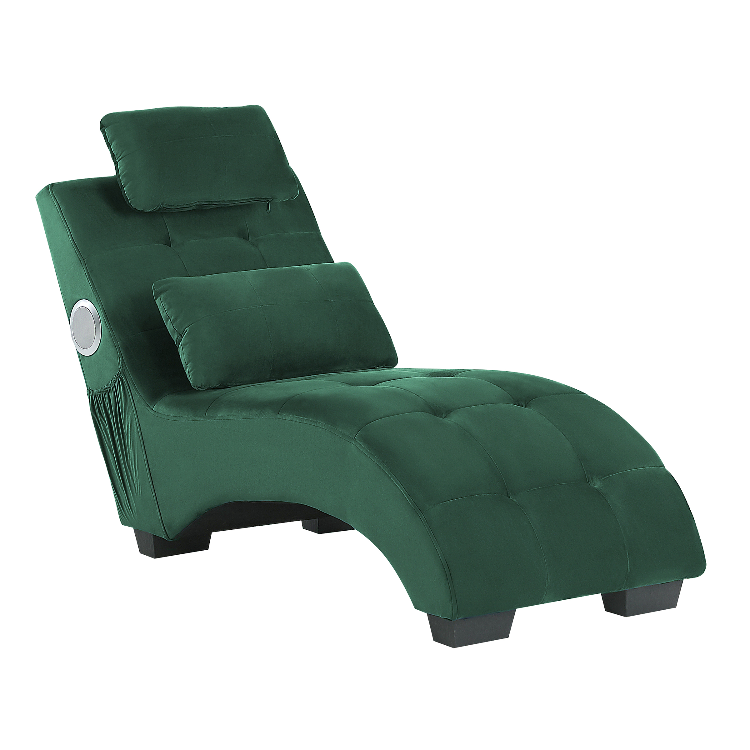 Chaise longue met Bluetooth speaker en USB fluweel groen SIMORRE