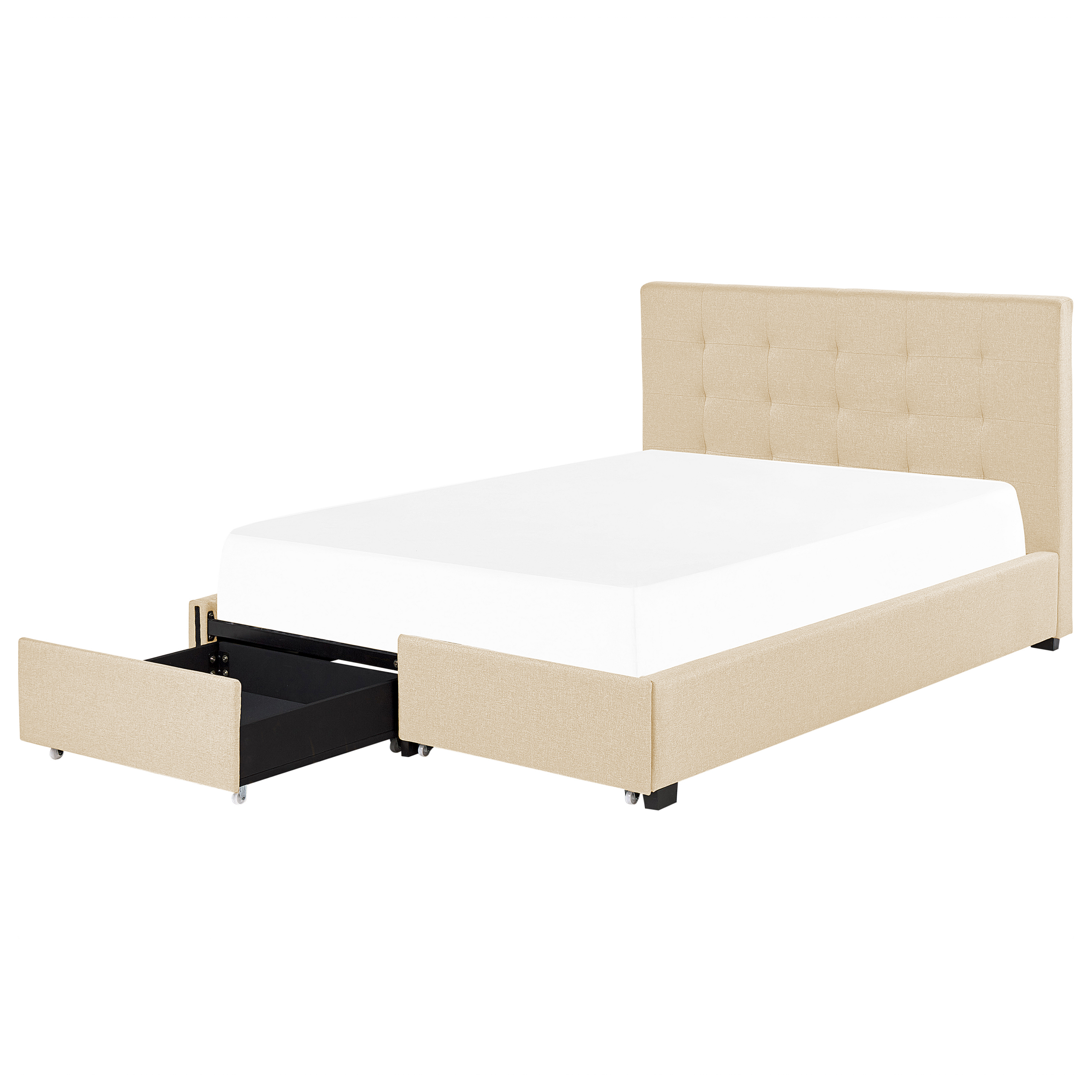 Bed opbergruimte stof beige LA ROCHELLE