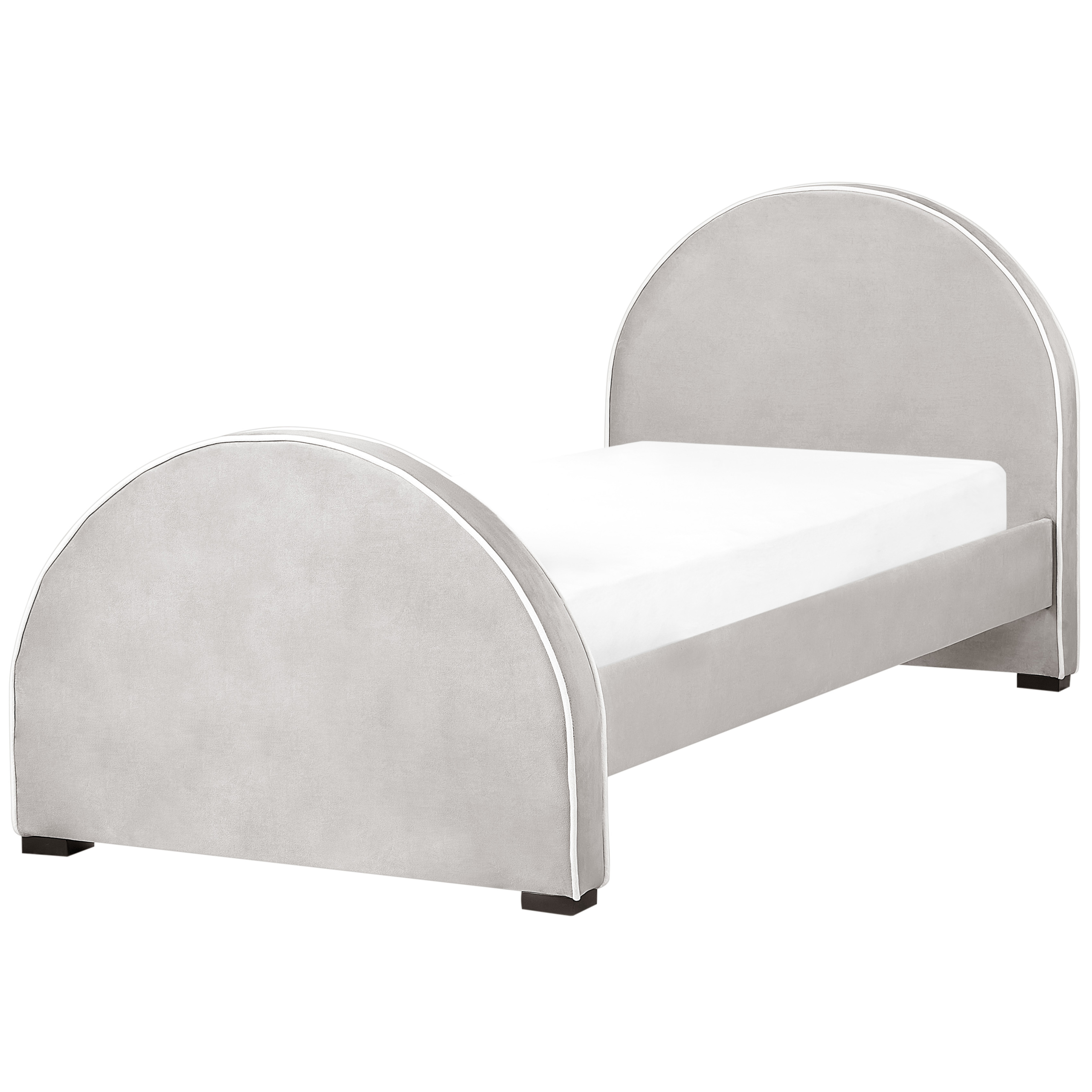 Bed fluweel grijs 90 x 200 cm NOZAY
