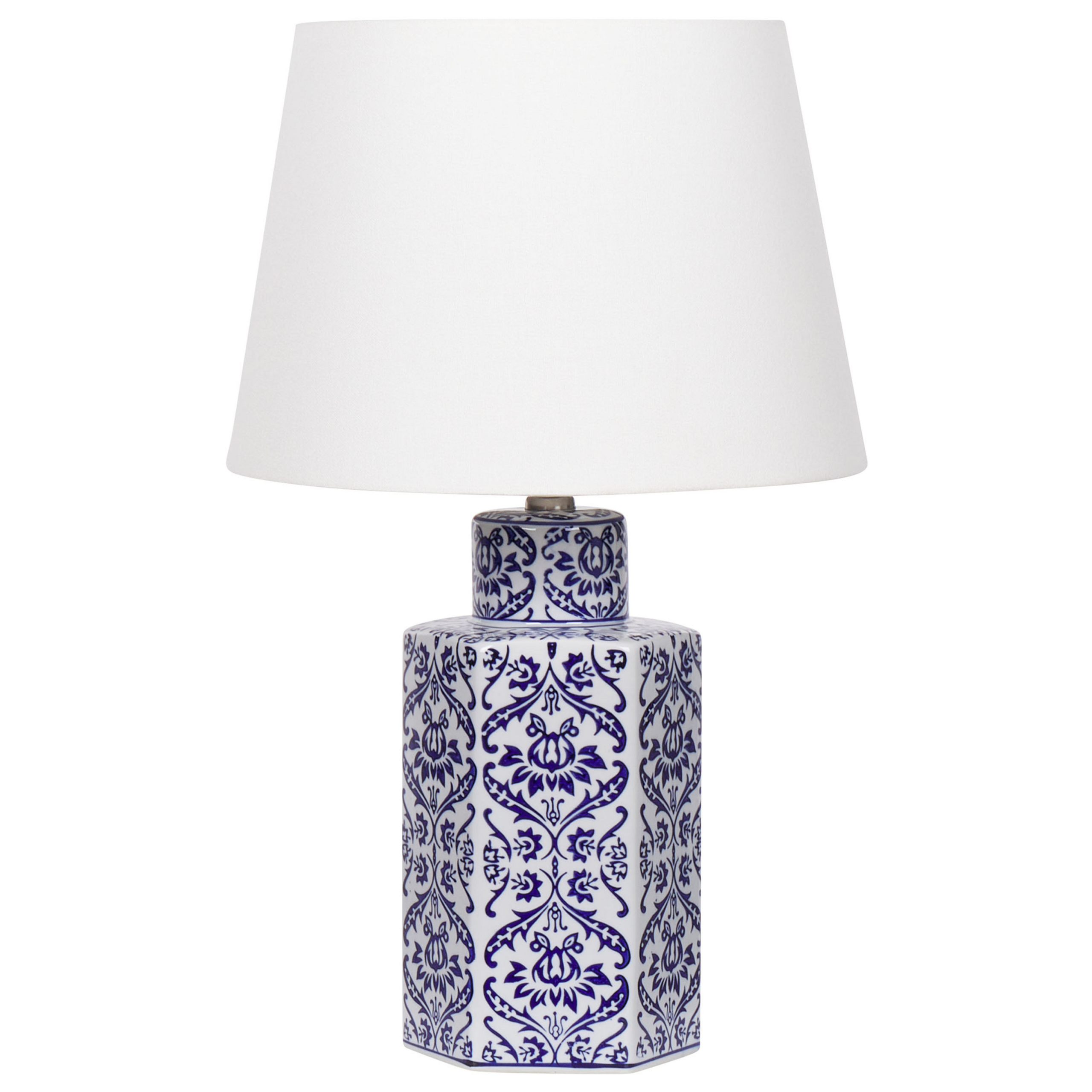 Tafellamp wit/blauw MARCELIN