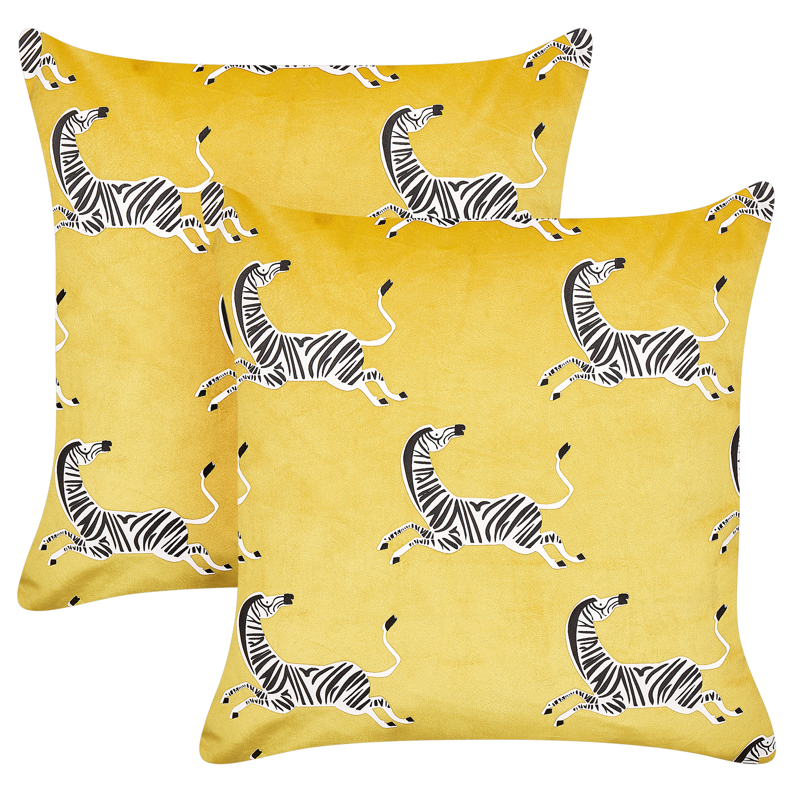 Set van 2 kussens Fluweel Geel ACONITUM 45 x 45 cm