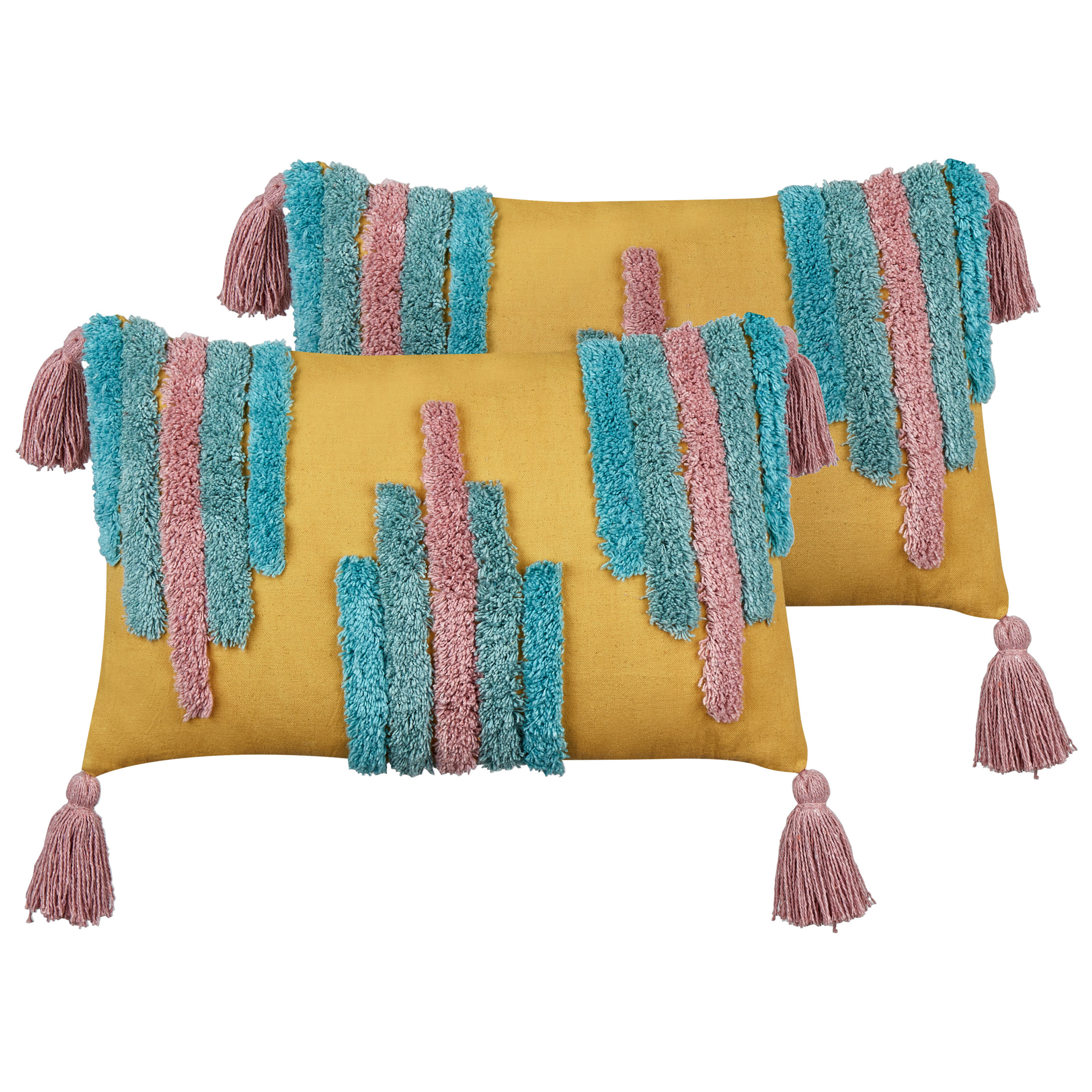 Set van 2 kussens Getuft Katoen Multicolor DIJKOT 30 x 50 cm