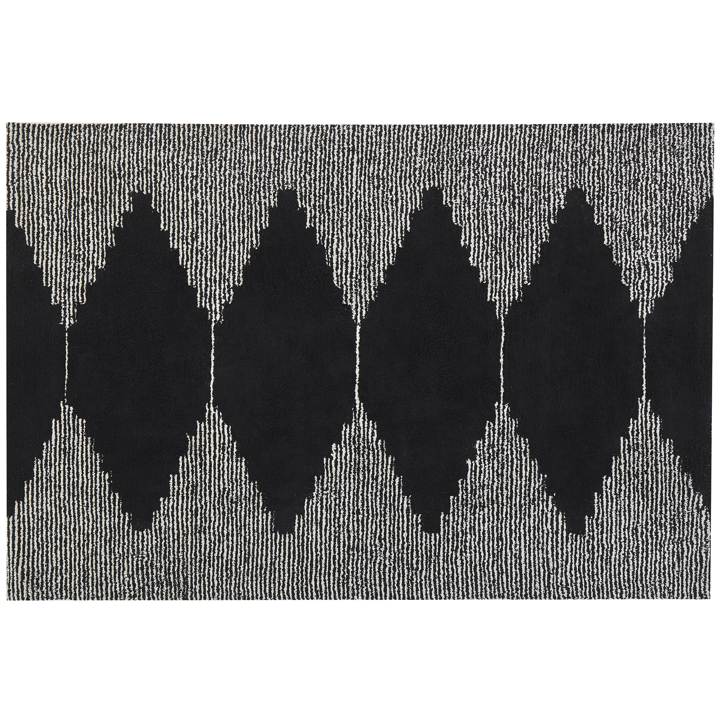 Vloerkleed katoen zwart/wit 140 x 200 cm BATHINDA