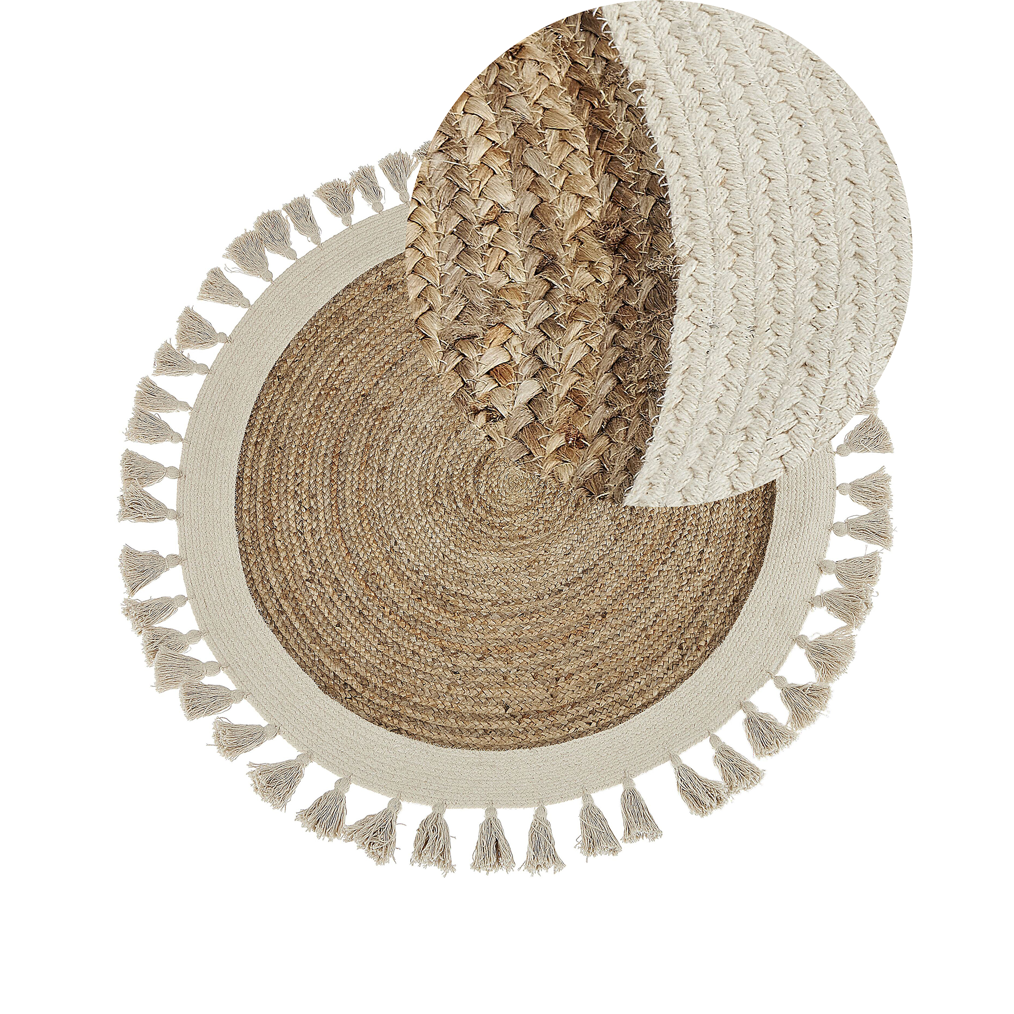 Vloerkleed jute beige ⌀ 120 cm SAMSUN