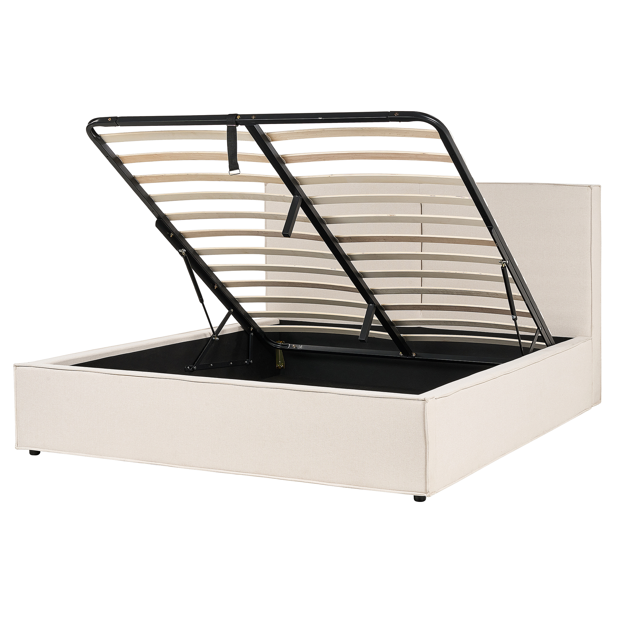 Bed met opbergruimte stof beige 160 x 200 cm MOISSAC