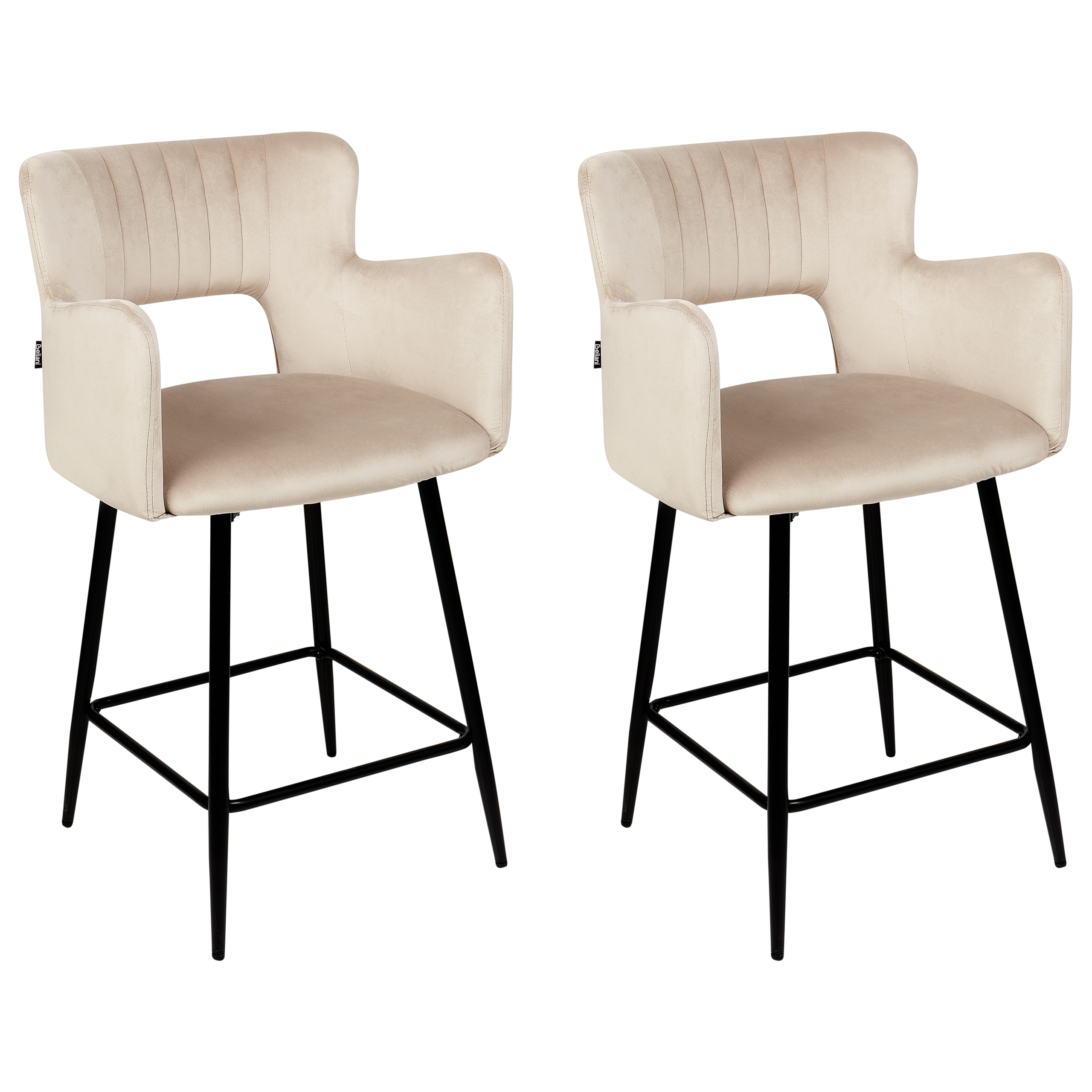 Barkruk Set van 2 Fluweel Taupe SANILAC