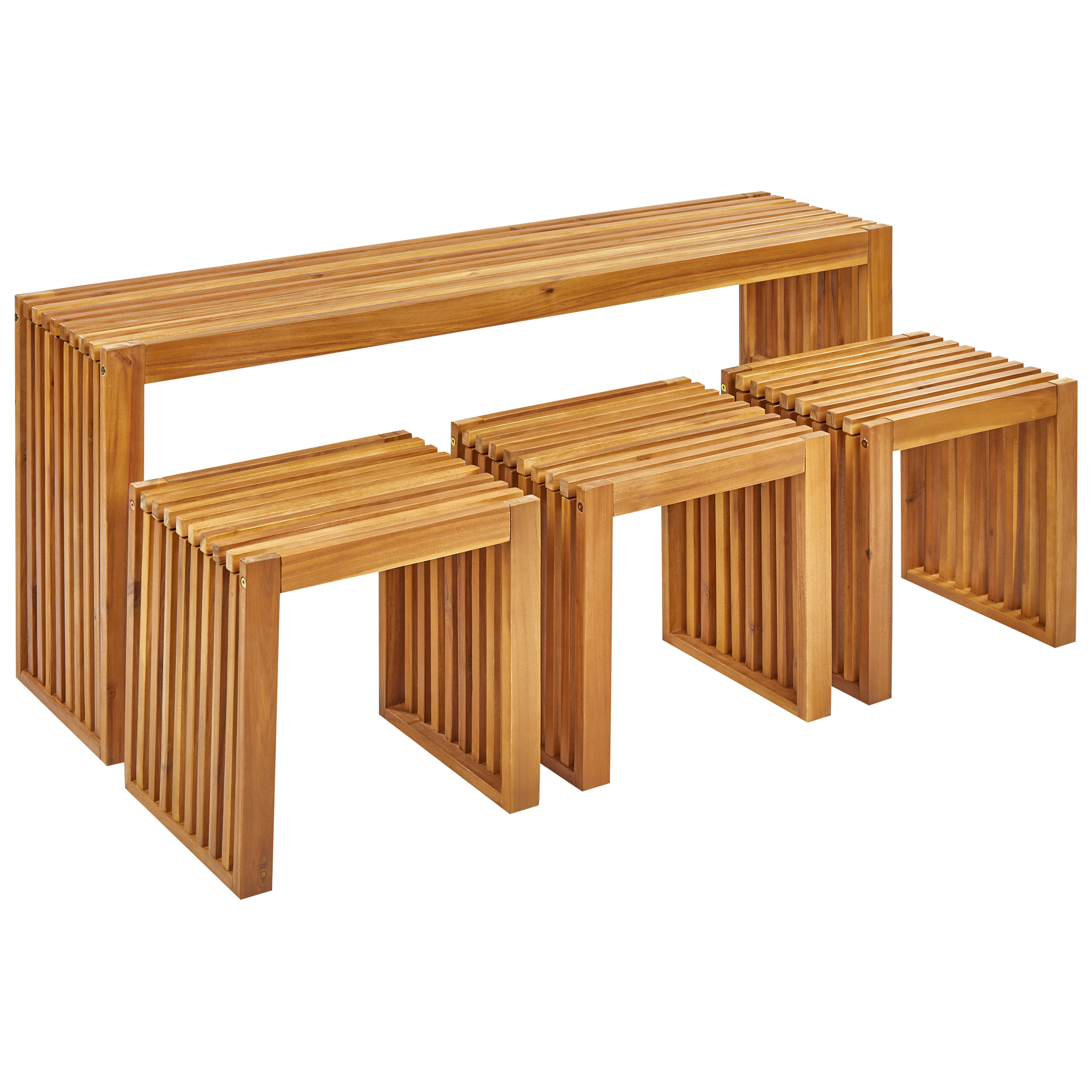 Tuintafelset Massief hout Lichte houtkleur BELLANO