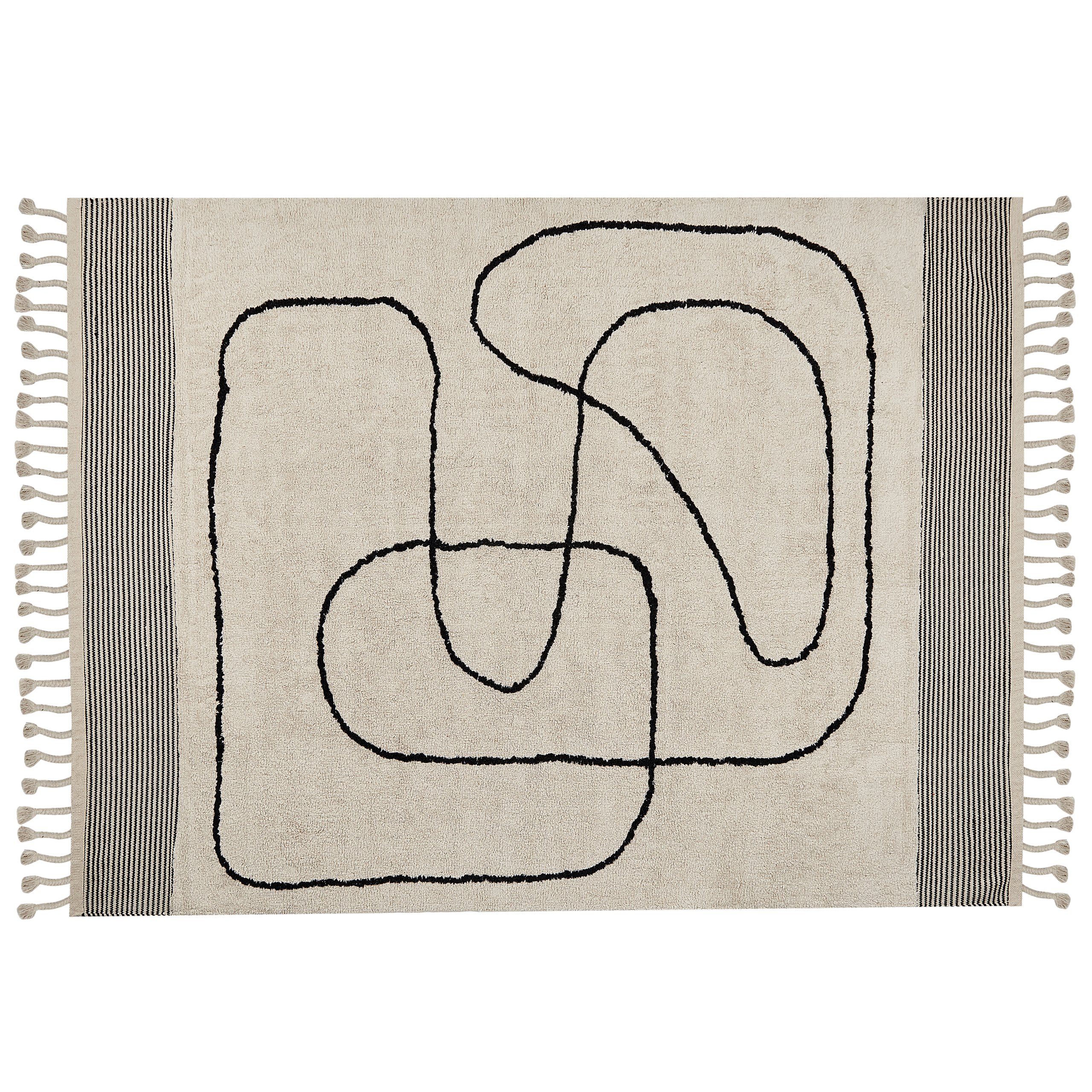 Vloerkleed katoen beige/zwart 160 x 230 cm DOKUZ