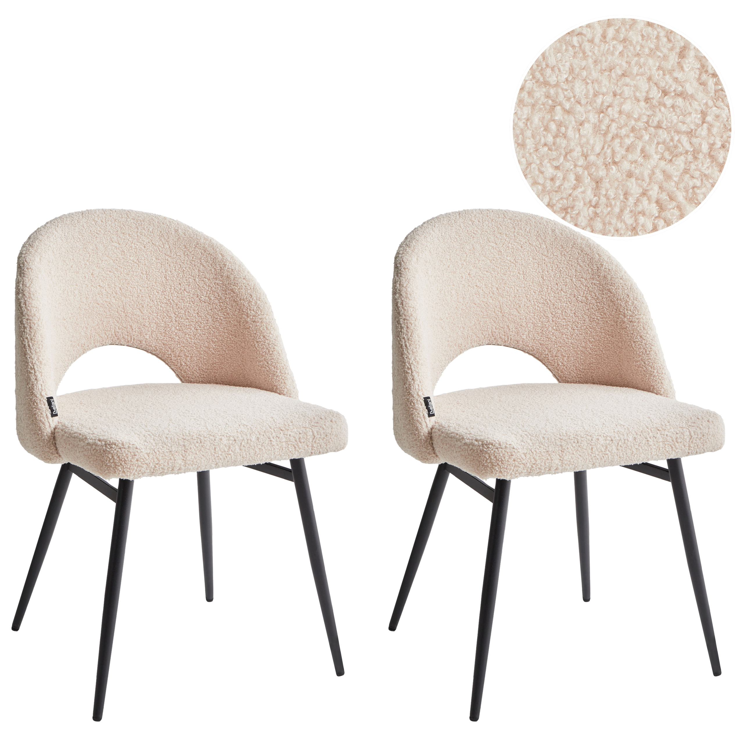 Eetkamerstoel Set van 2 Bouclé Beige ONAGA