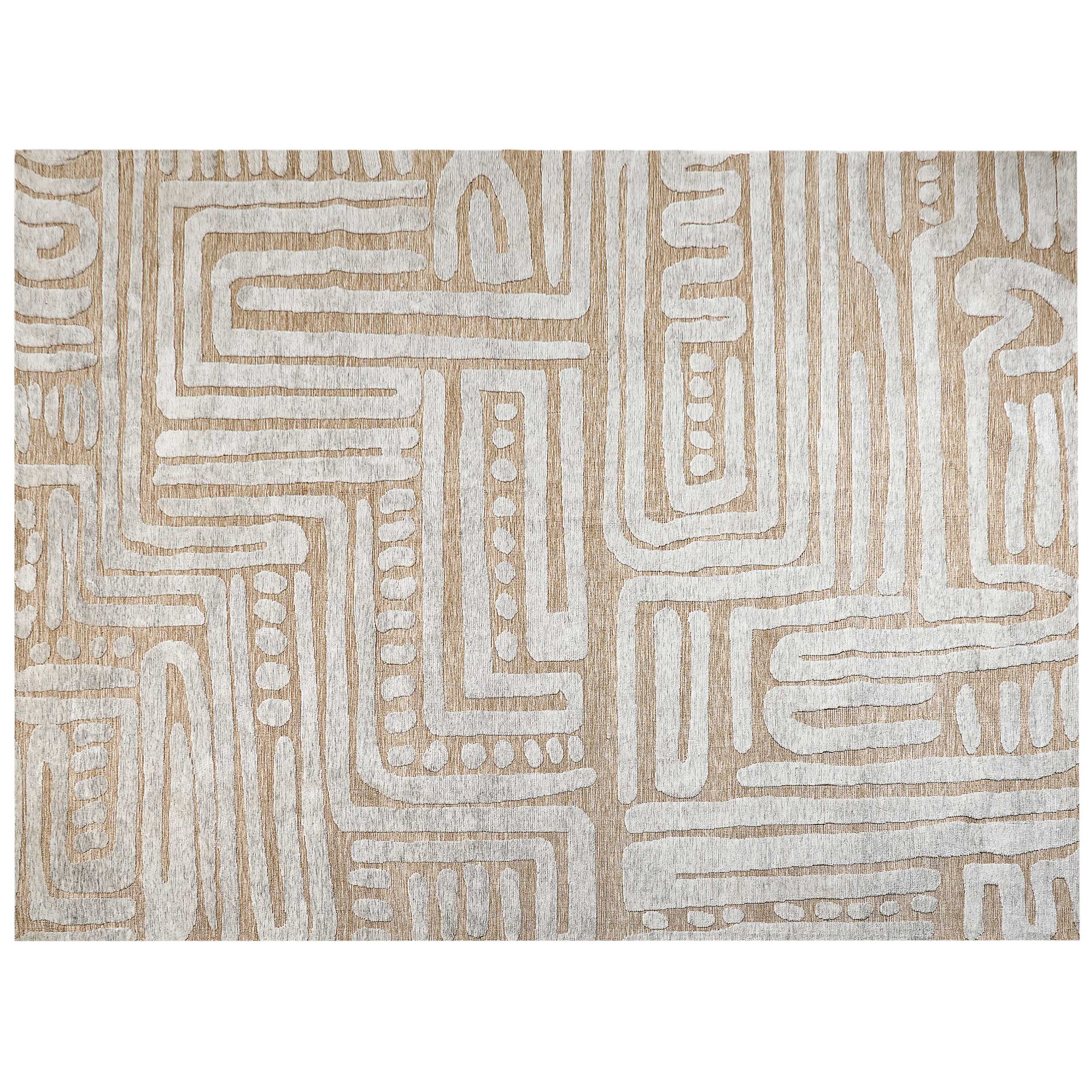 Vloerkleed polyester beige/grijs 300 x 400 cm