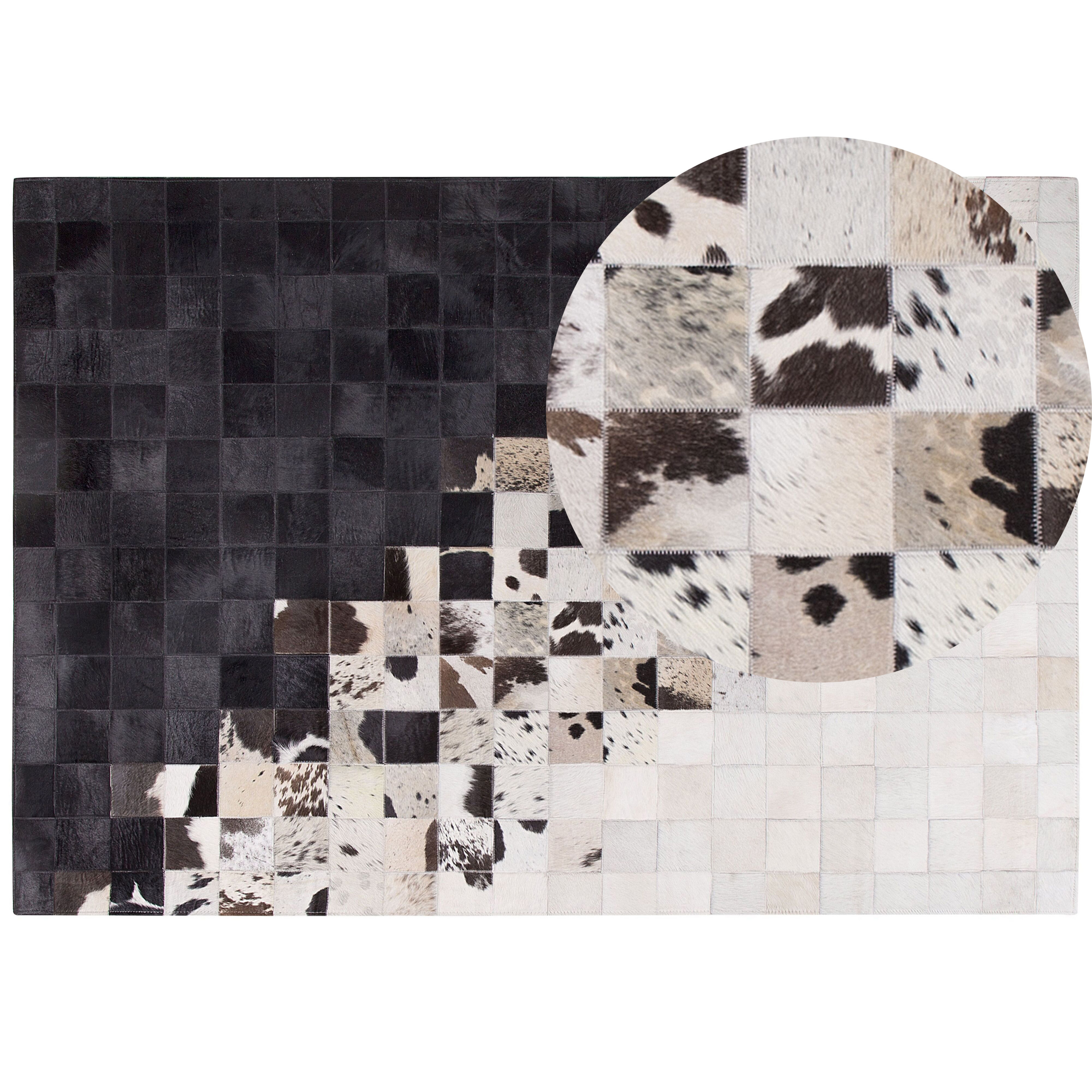 Vloerkleed patchwork wit/zwart 160 x 230 cm KEMAH