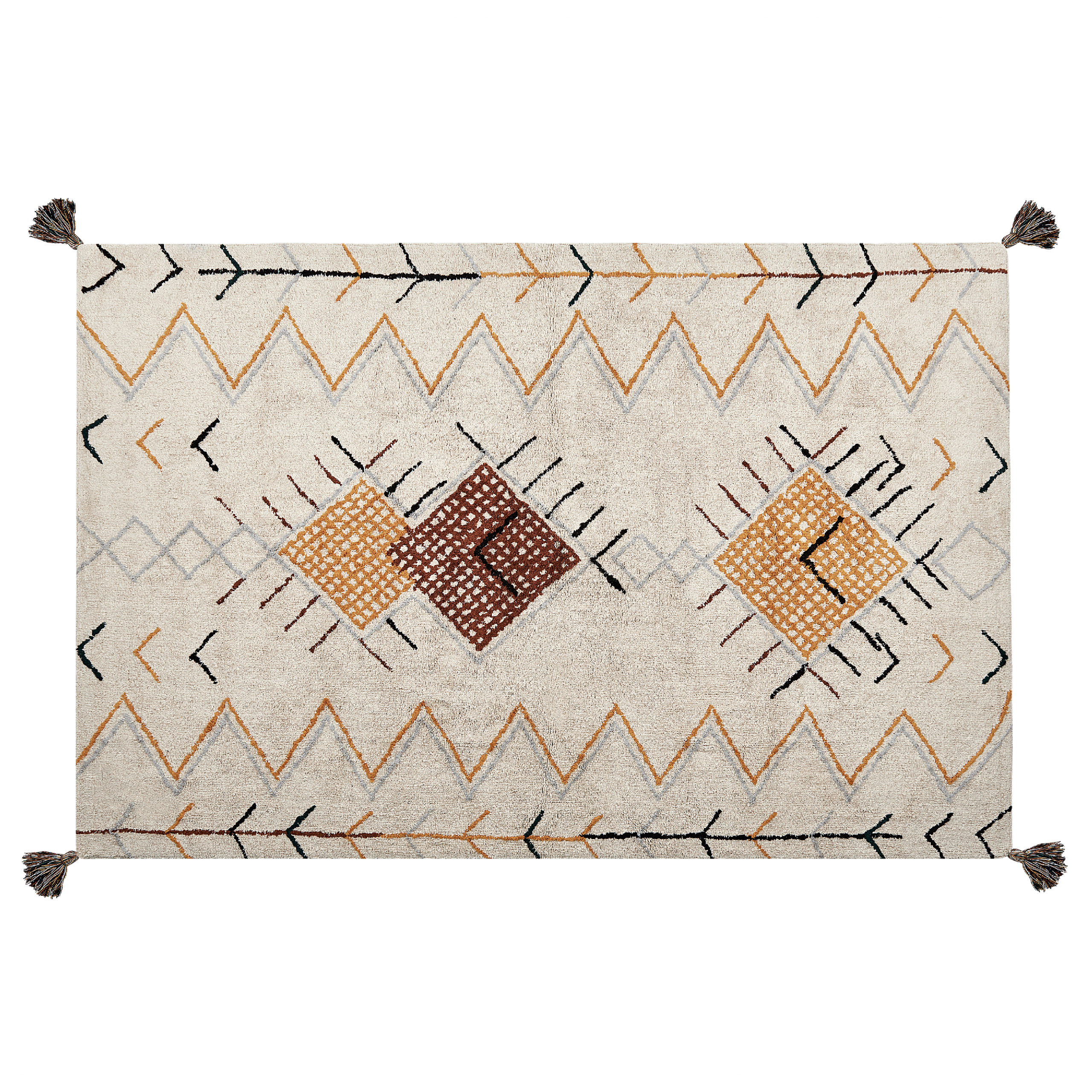 Vloerkleed katoen beige 160 x 230 cm BOLAY