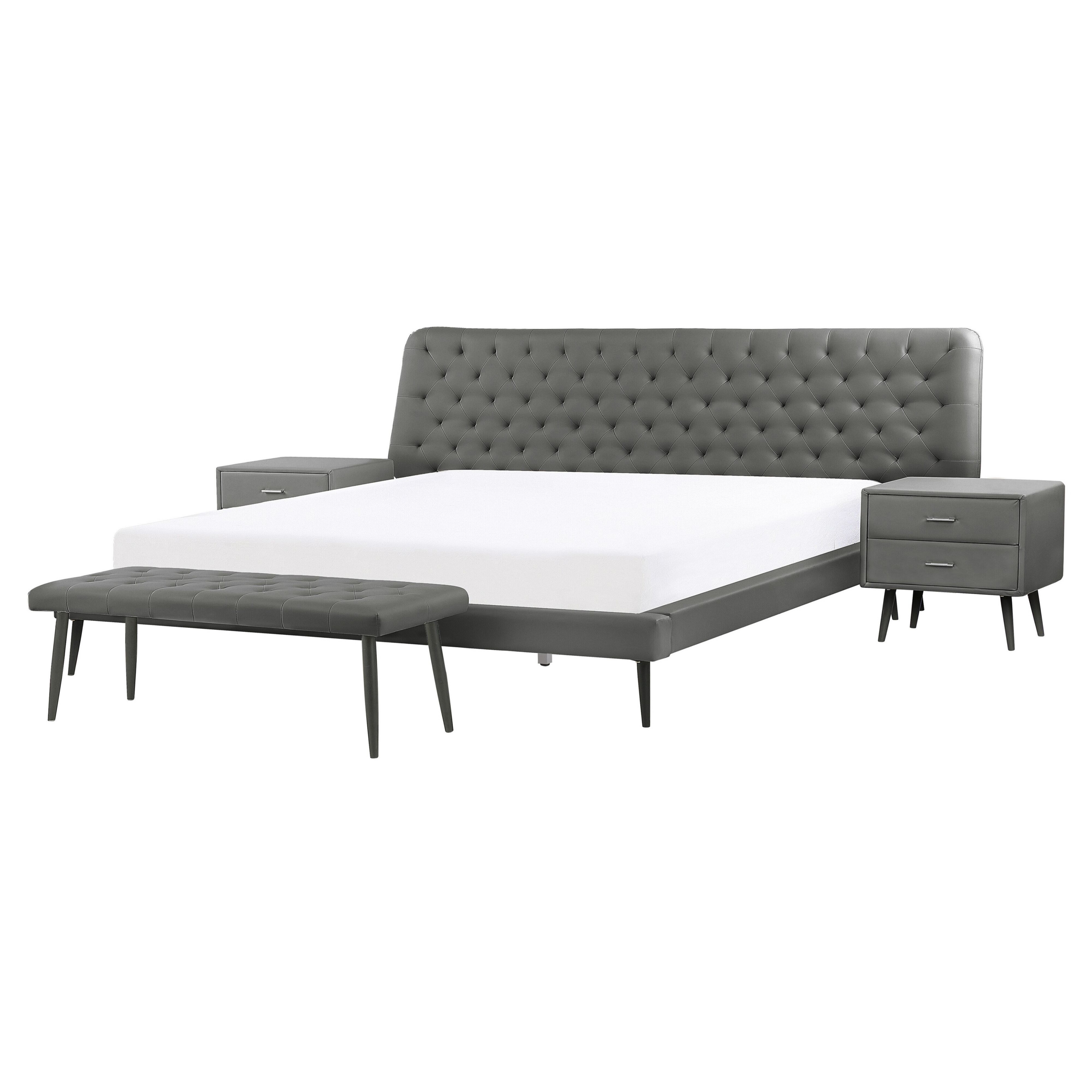 Slaapkamerset grijs 160 x 200 cm ESSONNE