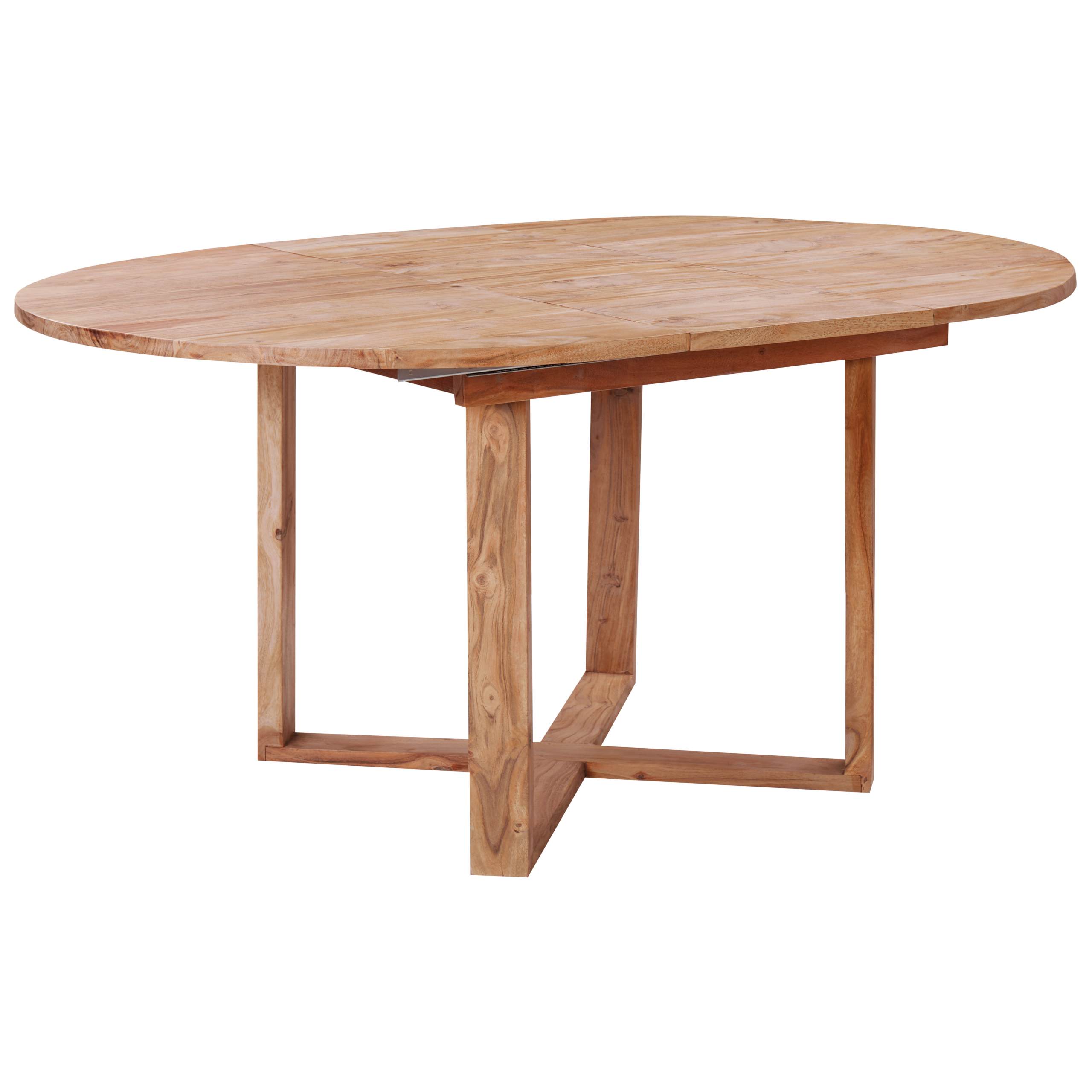 Eettafel uitschuifbaar acaciahout lichtbruin 116/156 x 116 cm LEXINGTON