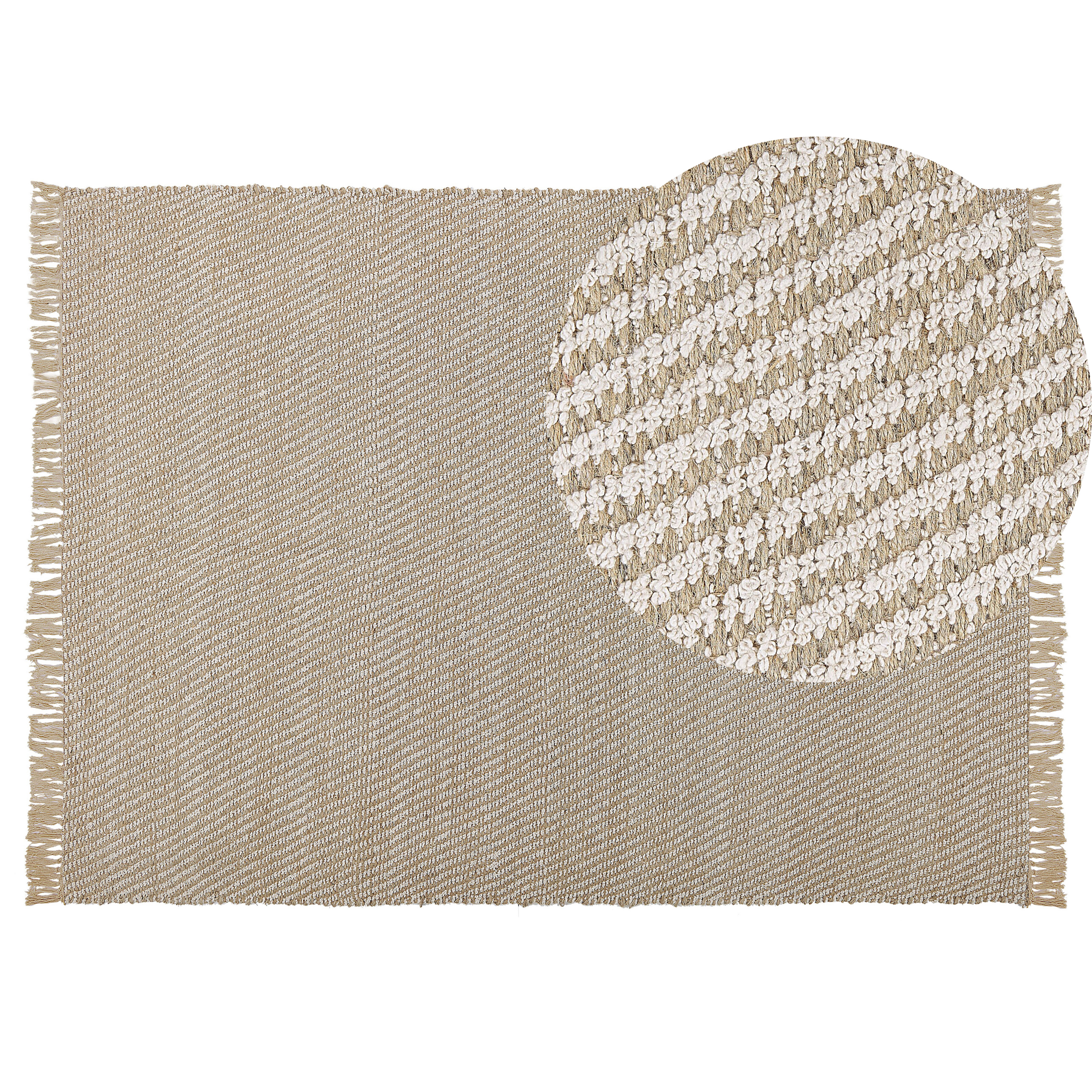 Vloerkleed jute beige 140 x 200 cm ALADAG
