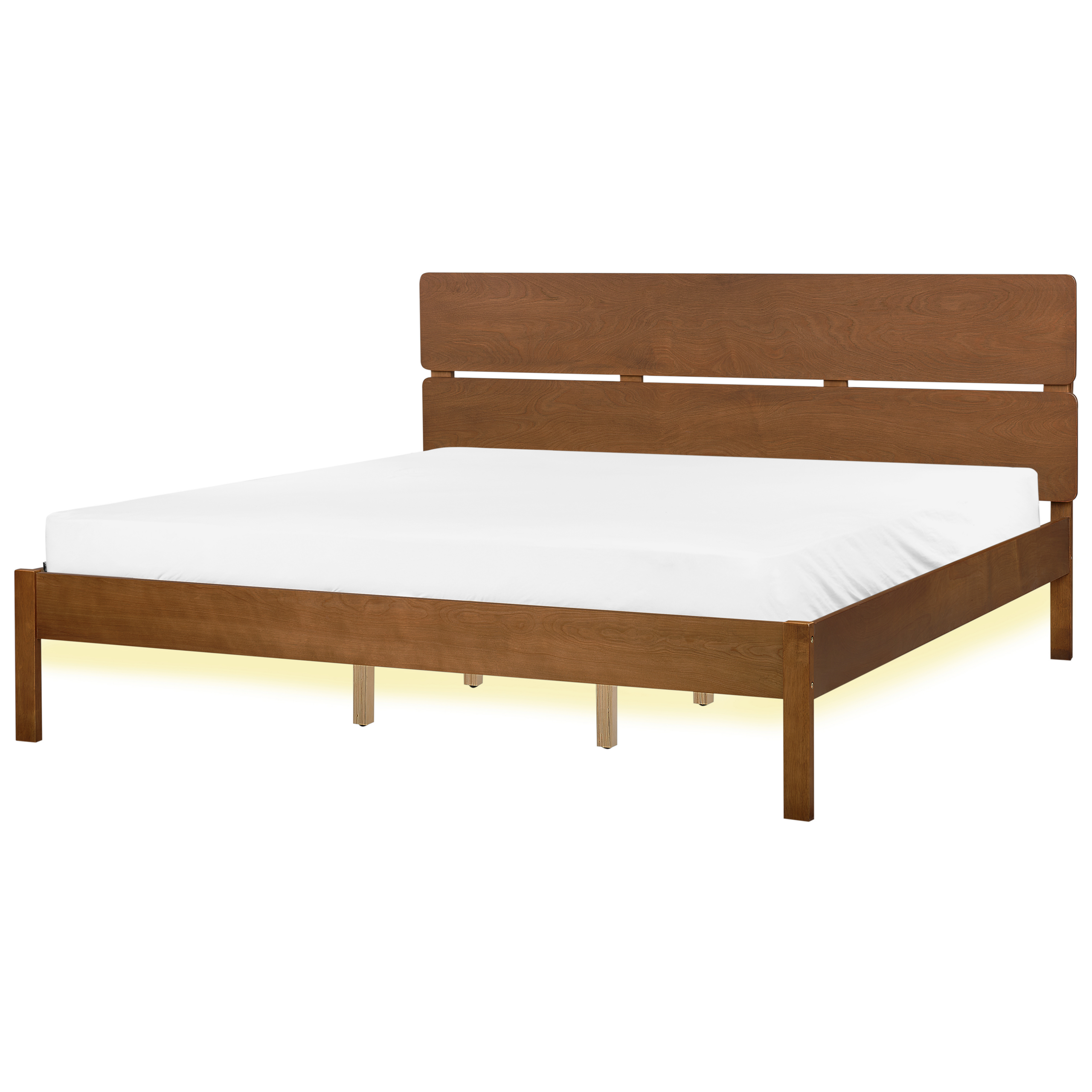 Bed met LED hout lichtbruin 180 x 200 cm BOISSET