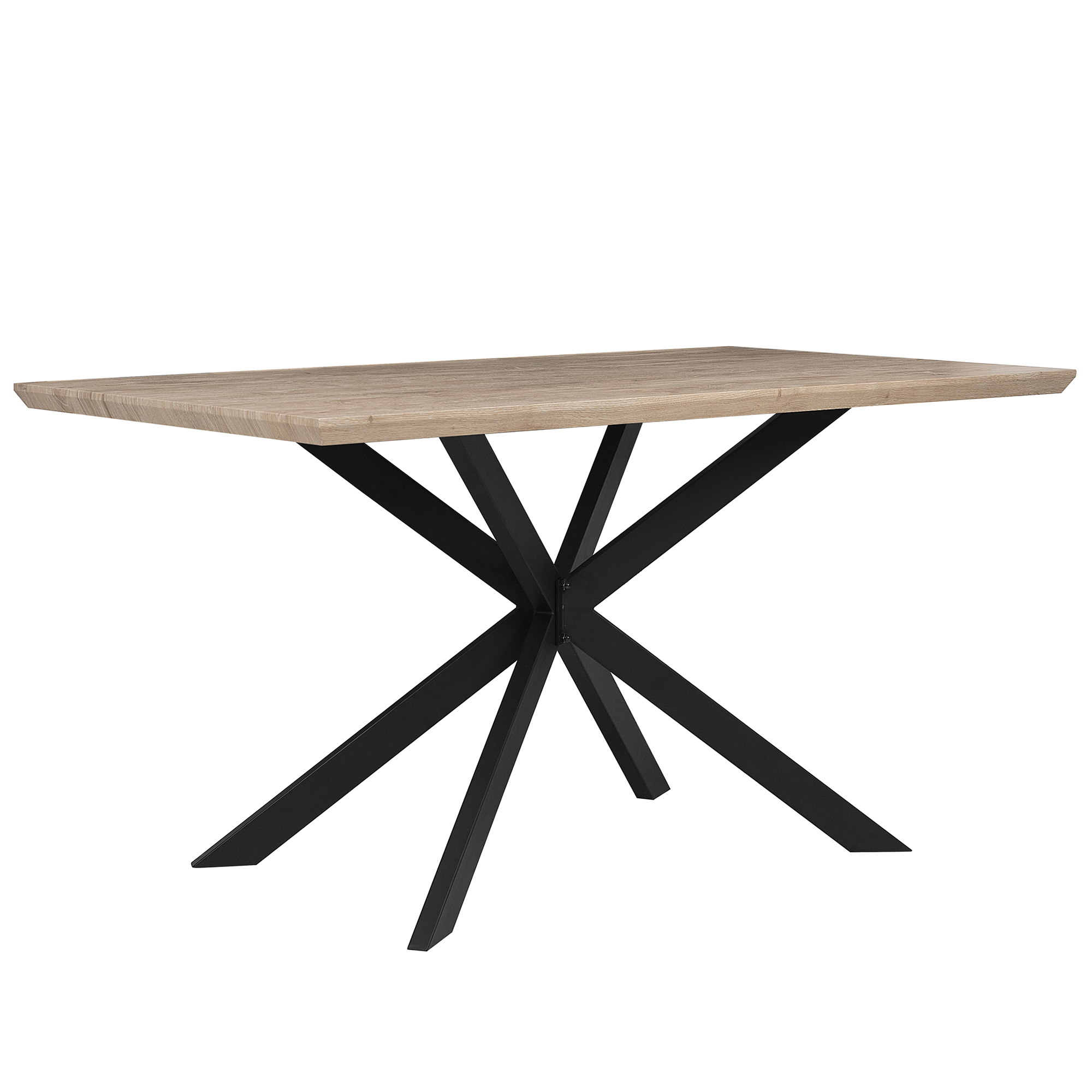 Beliani - Mesa de jantar castanha clara com preto 140 x 80 cm SPECTRA