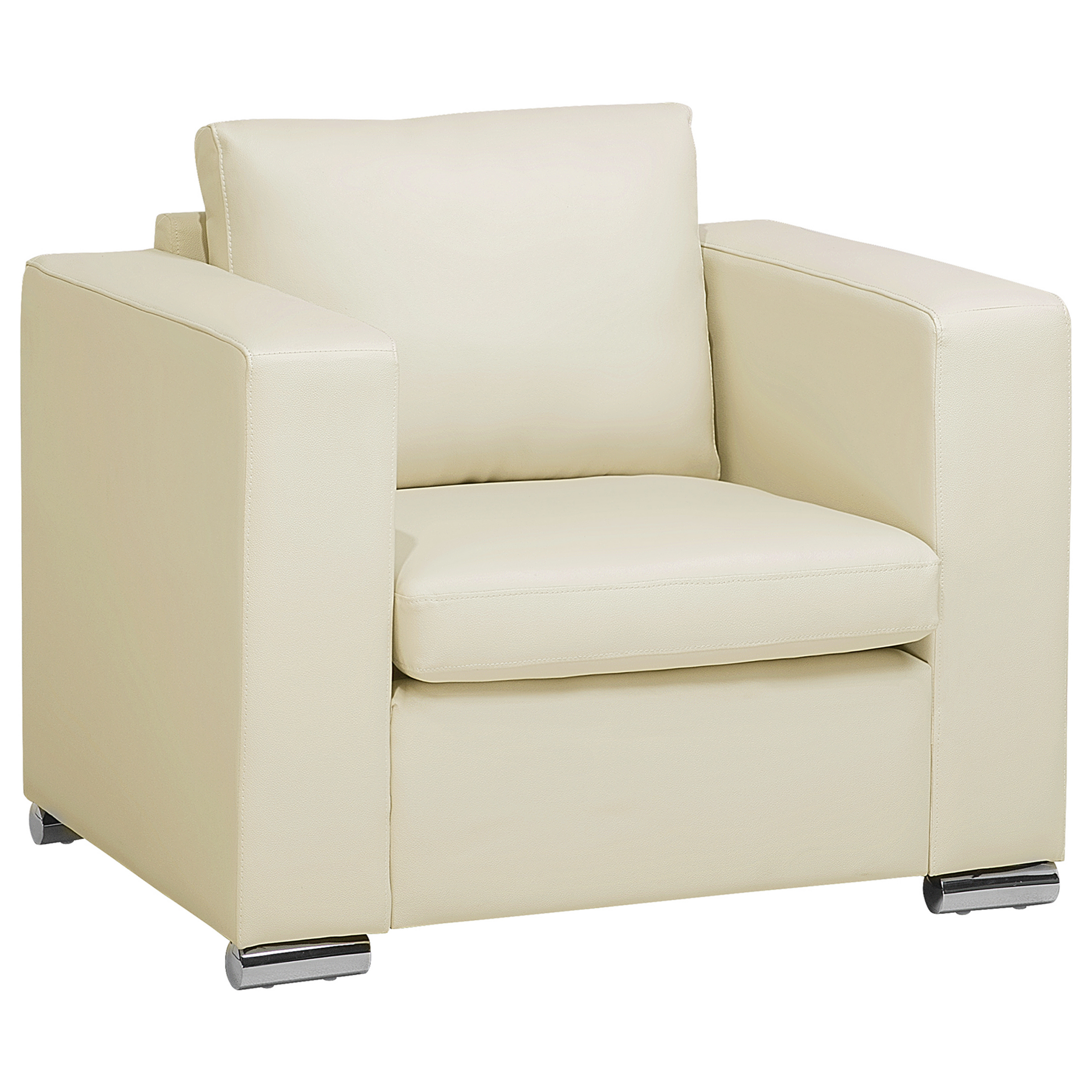 Fauteuil Leer Gebroken wit HELSINKI