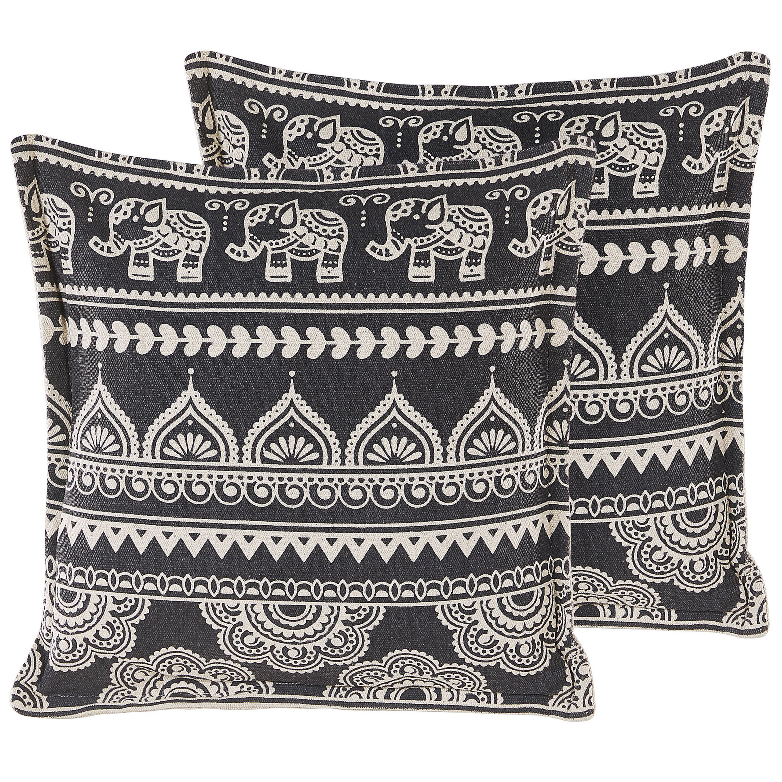 Set van 2 kussens Katoen Zwart ATABAGI 45 x 45 cm