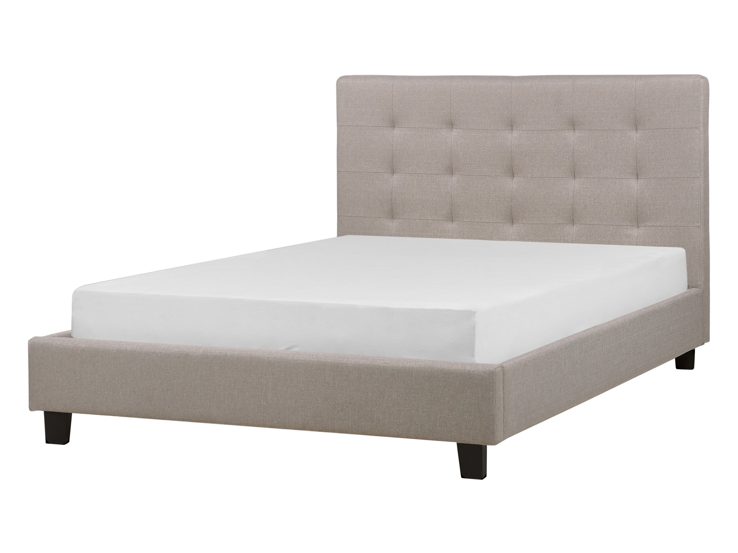 Wasserbett gepolstert in Leinenoptik, hellgrau, 140 x 200 cm, mit modernem, gekn