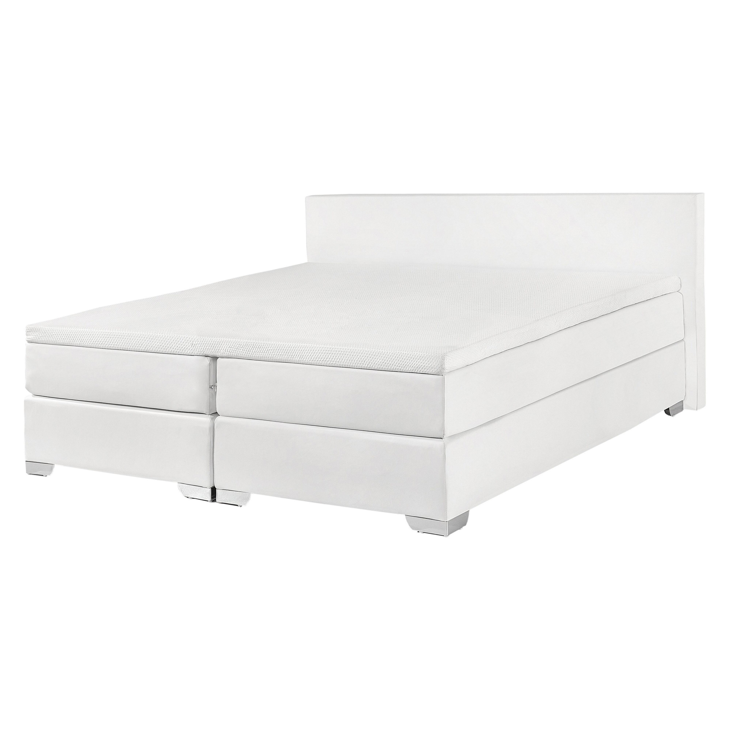 Boxspring kunstleer wit 140 x 200 cm PRESIDENT