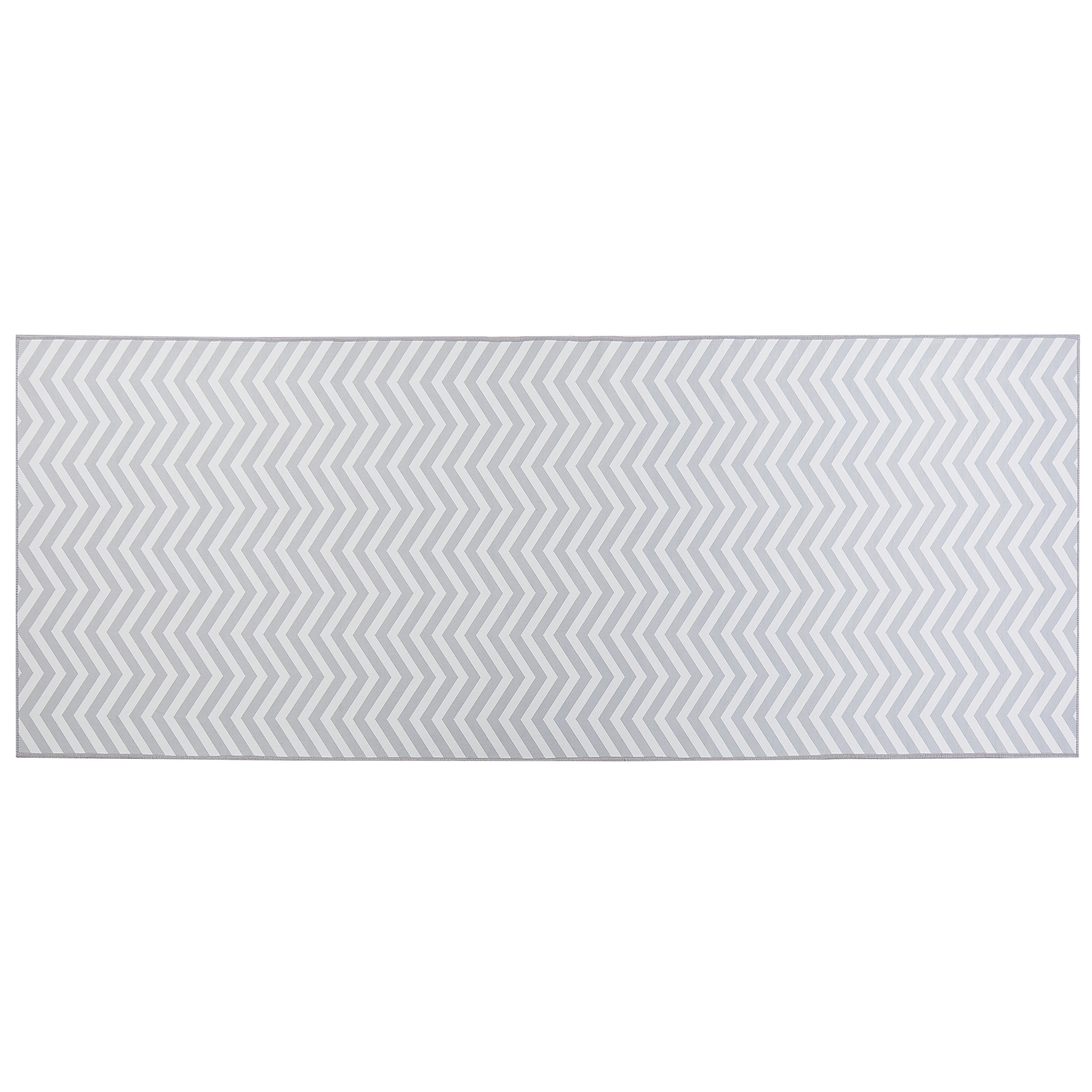 Vloerkleed polyester wit/grijs 80 x 200 cm SAIKHEDA