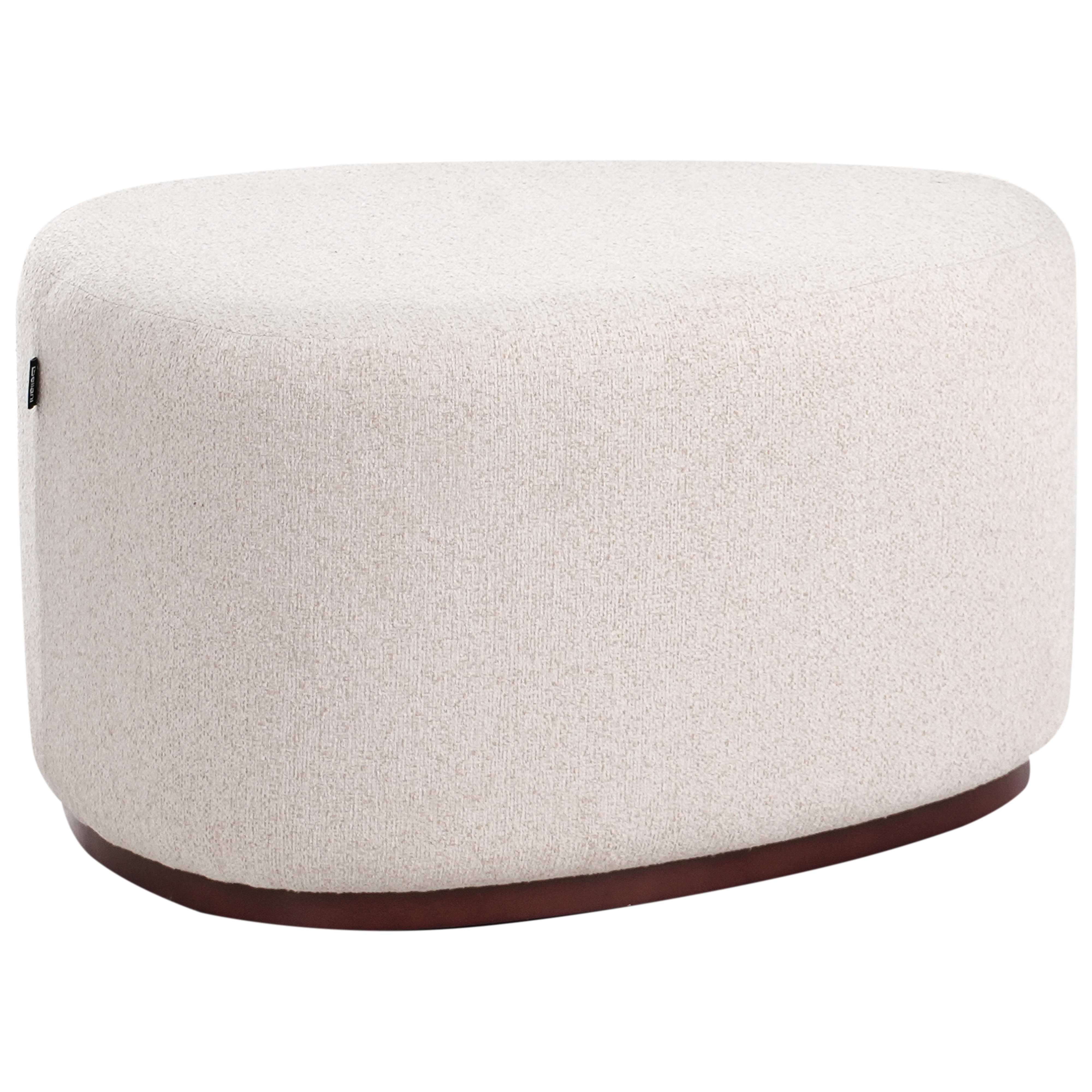 Image of Pouf in tessuto beige chiaro Imbottito in tessuto Accento letto Panca Sgabello
