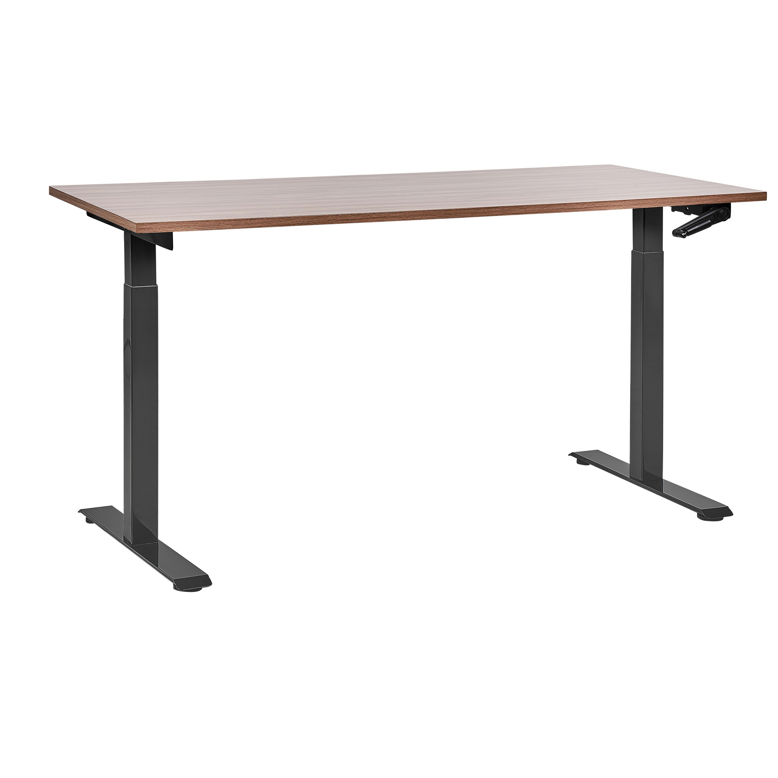 Verstelbaar bureau Handmatig 160 x 72 cm Donkere houtkleur DESTINES Diverse Formaten