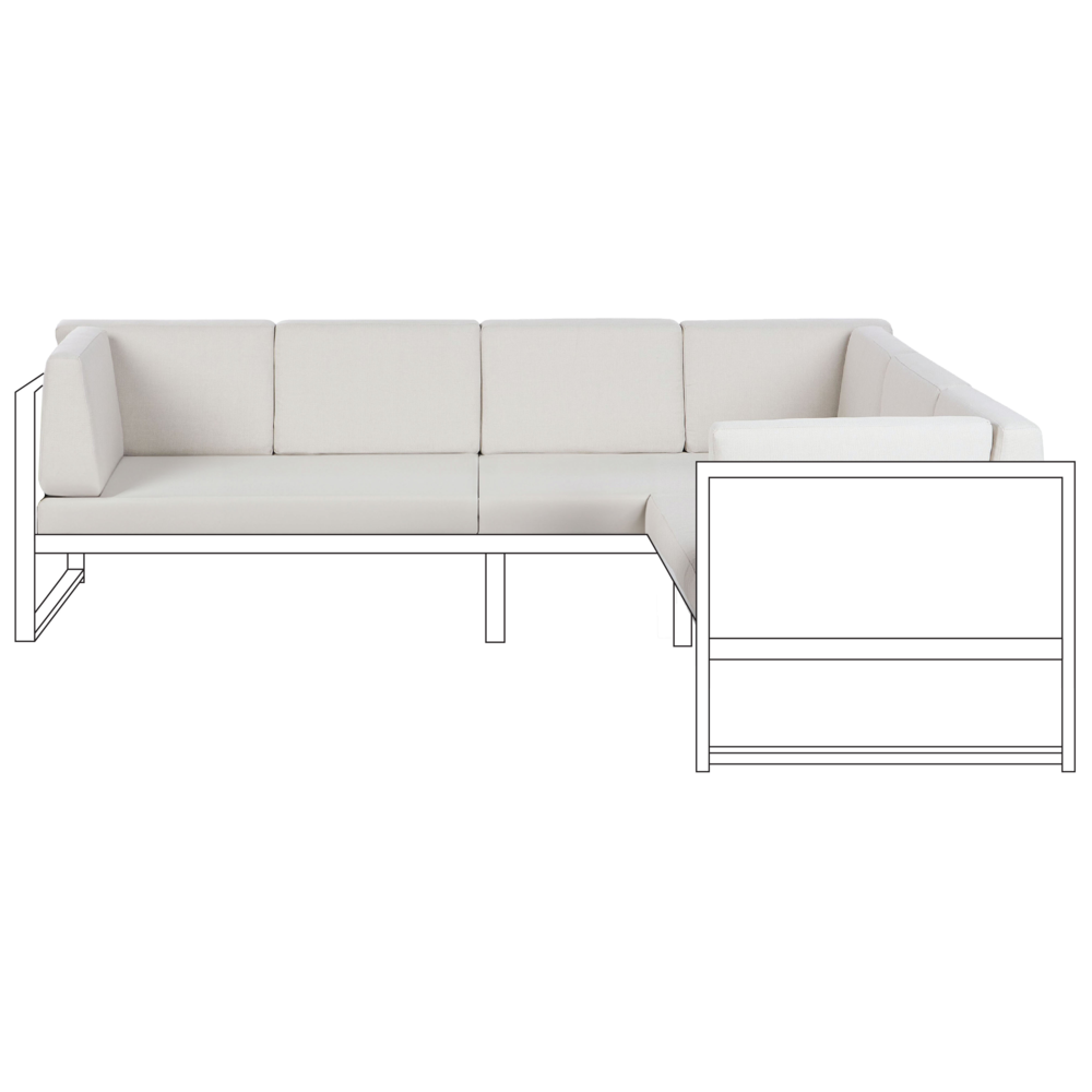 Image of Set di Copricuscini per giardino bianco sporco resistente ai raggi UV con cerniera
