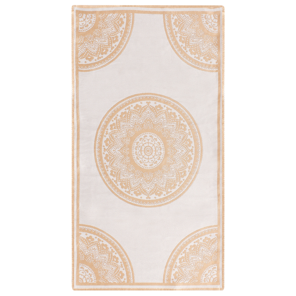 Tappeto Esterni Grigio Sintetico con motivo orientale beige 80 x 150 cm moderno balcone patio