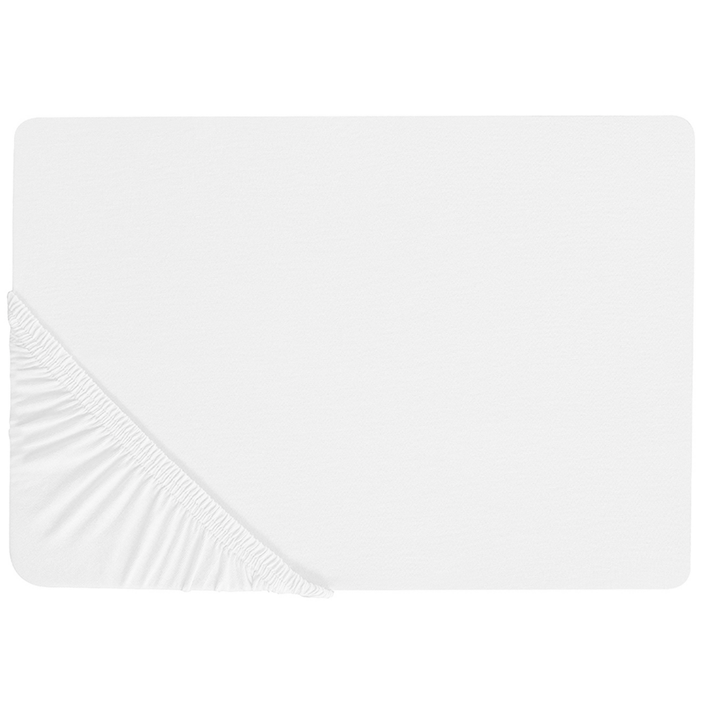 Image of Lenzuolo con angoli cotone bianco 90 x 200 cm con bordi elastici modello classico a tinta unita camera da letto classica