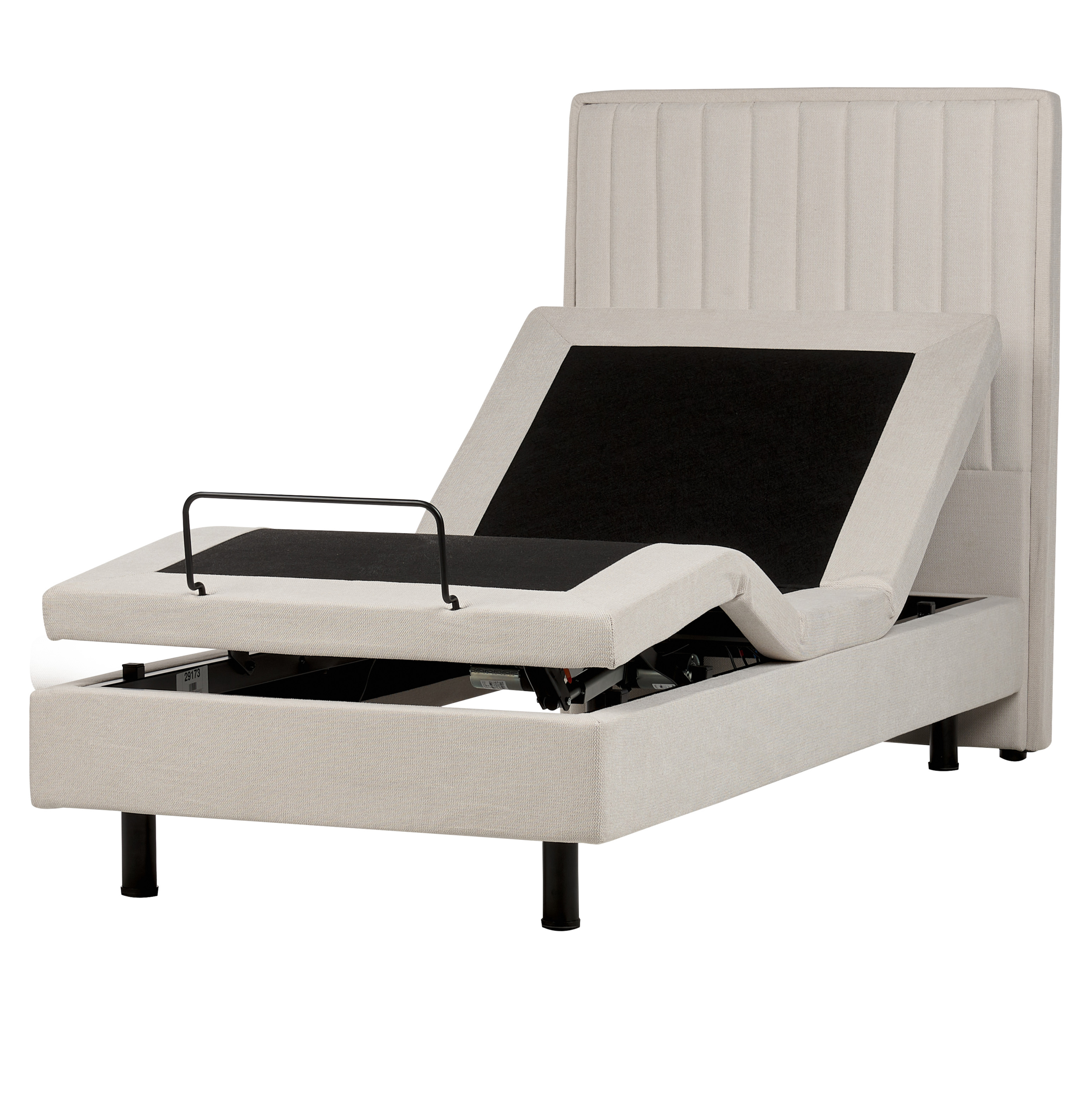 Bed verstelbaar stof beige 90 x 200 cm DUKE II