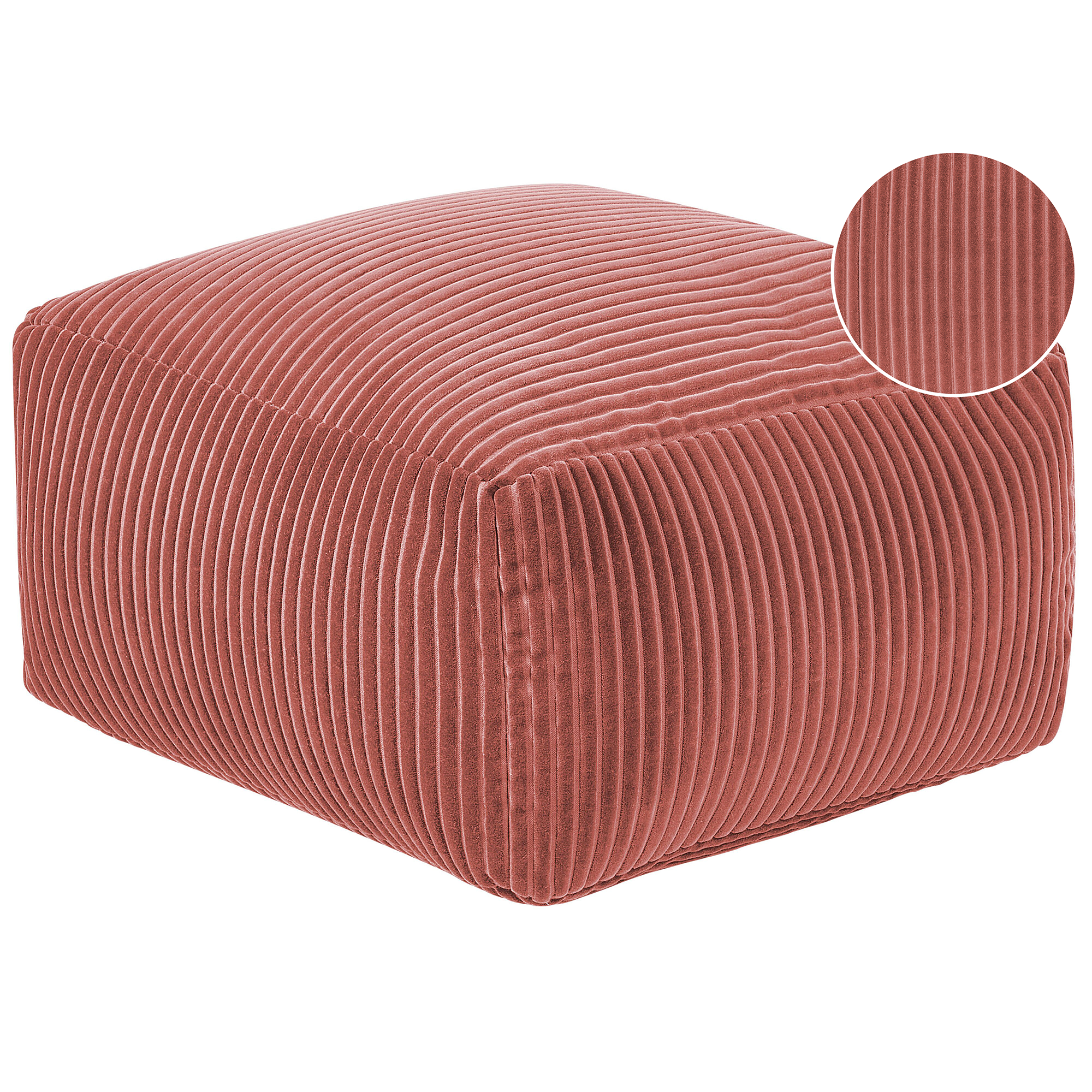 Poef corduroy rood 50 x 50 cm MUKKI