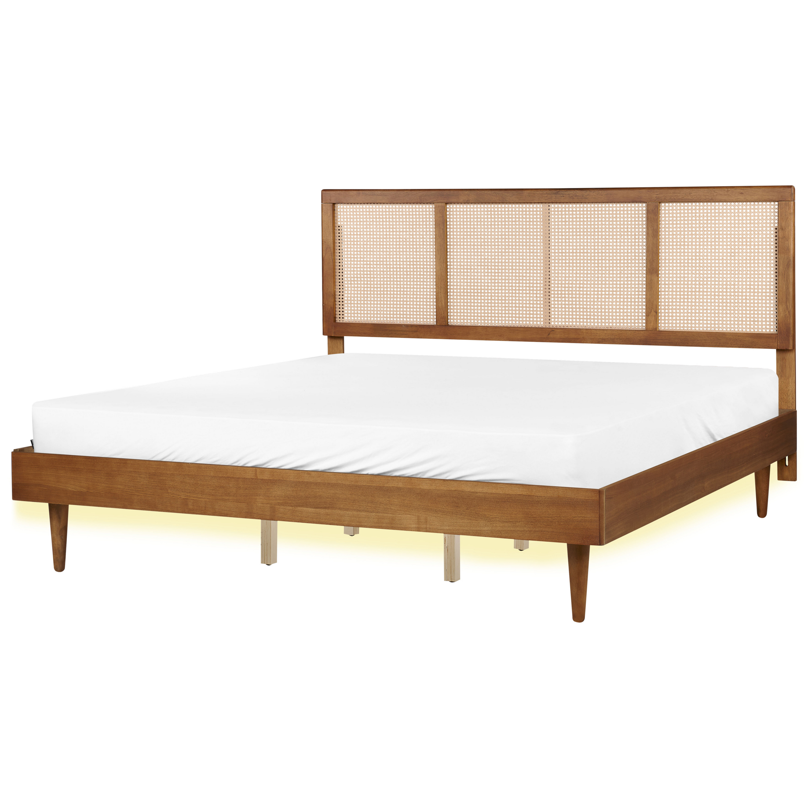 Bed met LED hout lichthout 180 x 200 cm AURAY