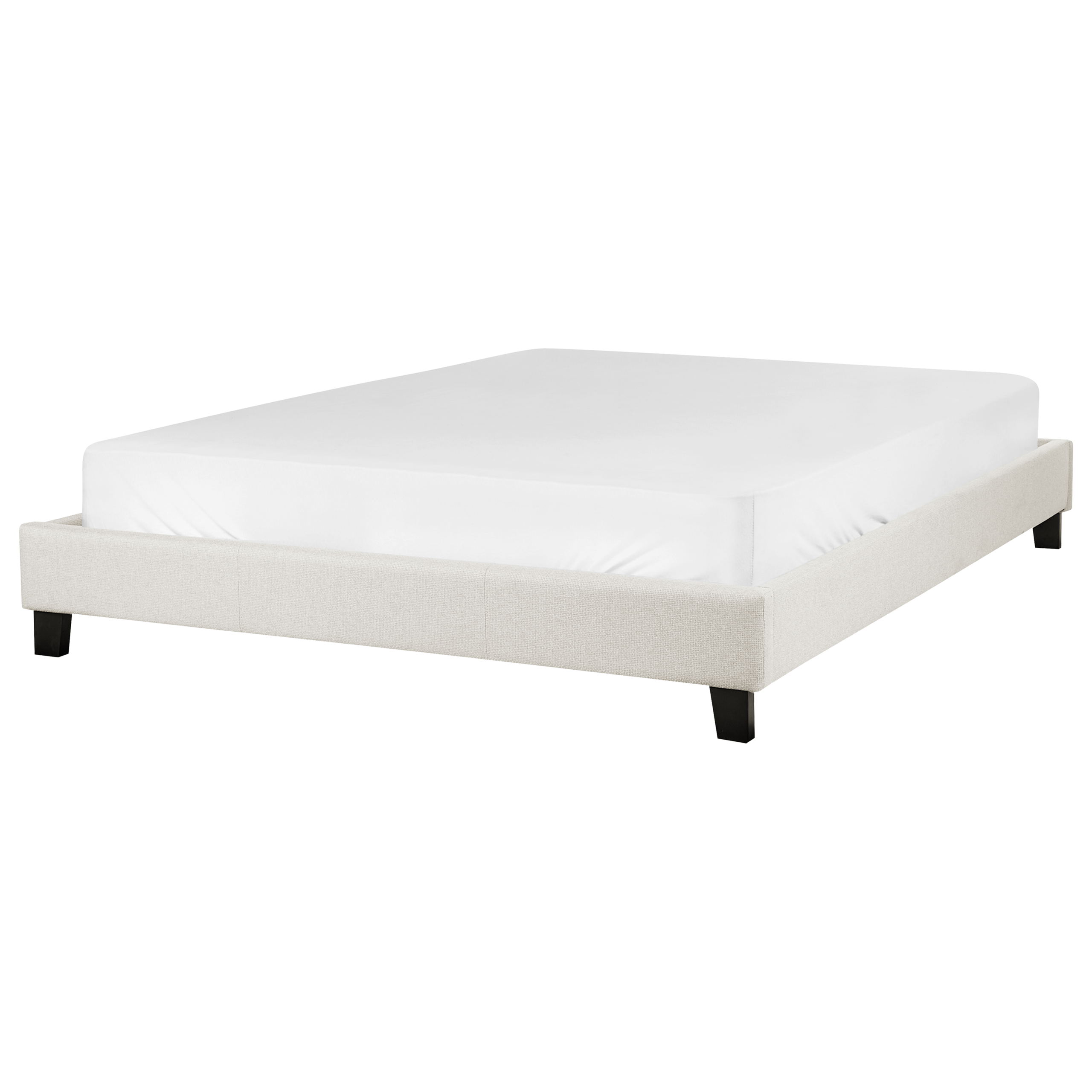 Bed stof lichtbeige 160 x 200 cm ROANNE