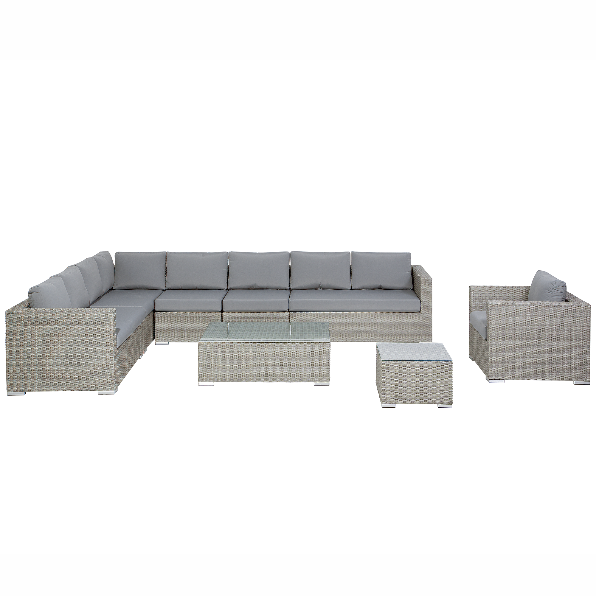 Loungeset Universeel PE rotan Grijs XXL