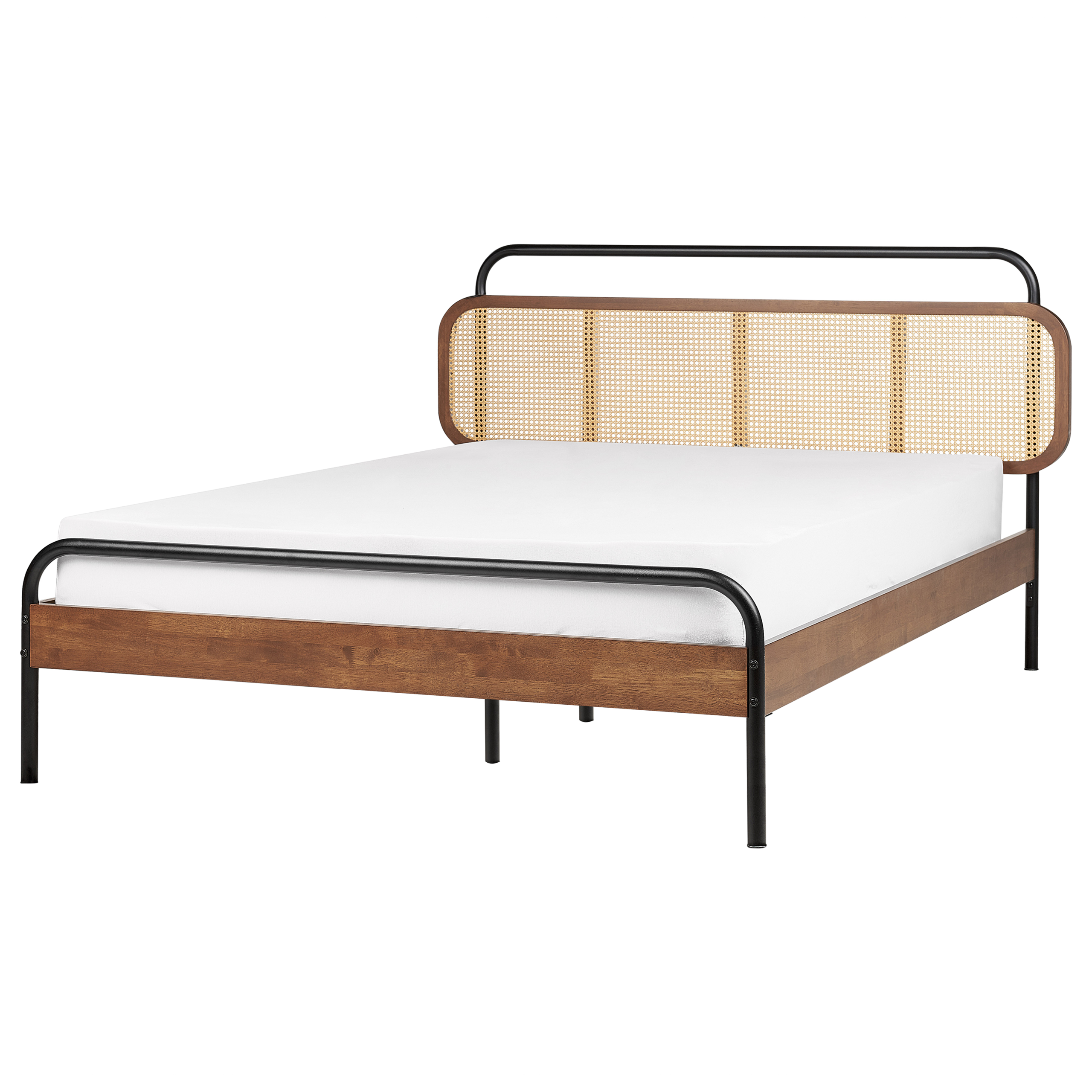 Bed hout donkerbruin 140 x 200 cm BOUSSICOURT
