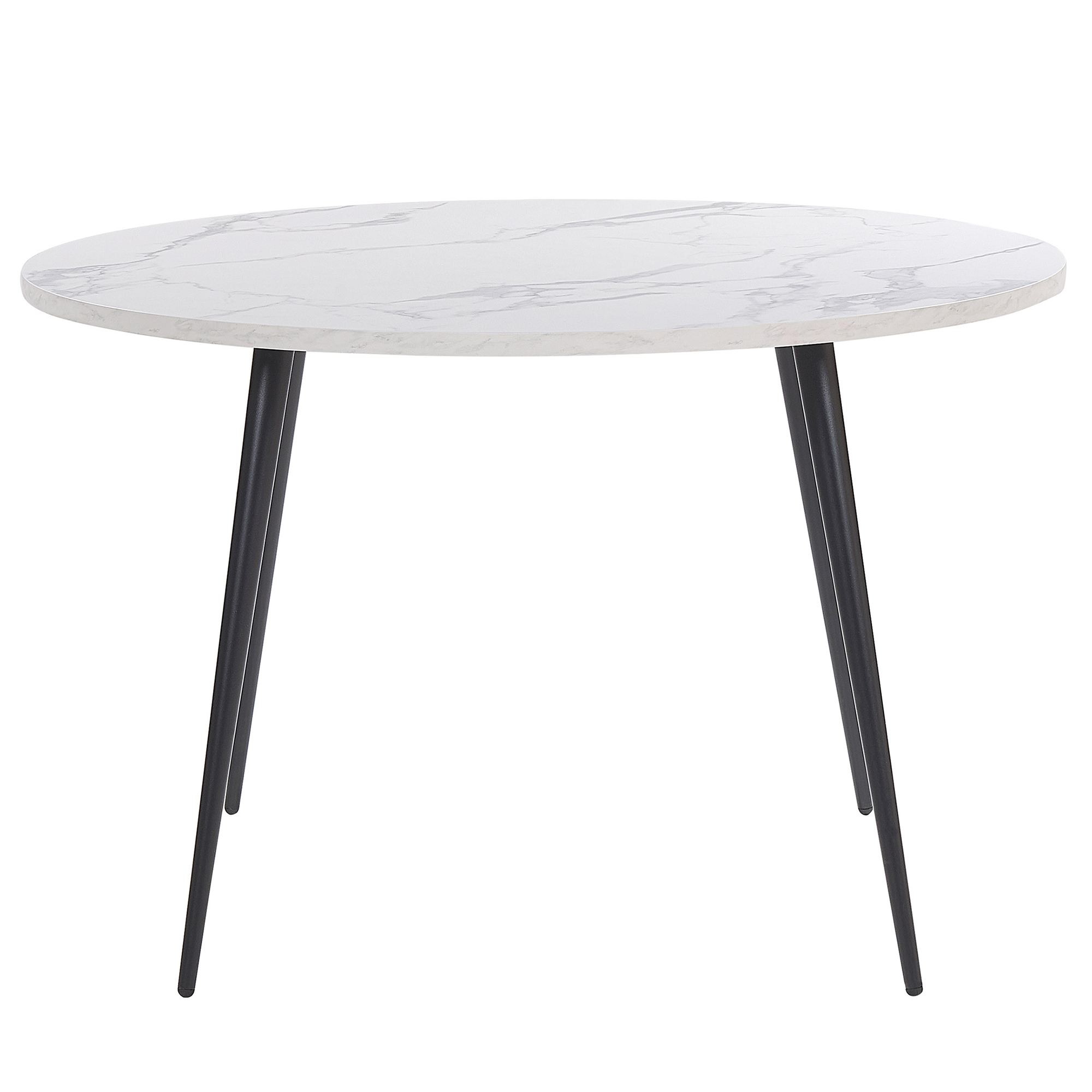 Eettafel MDF marmerlook/zwart ⌀ 120 cm ODEON